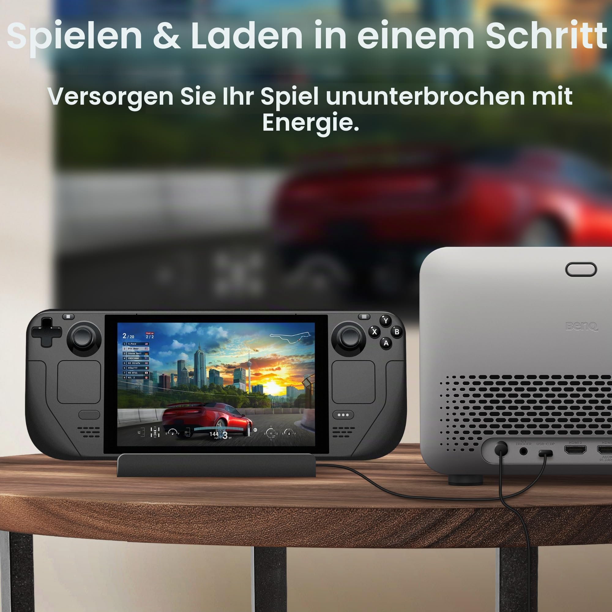 BenQ TK705STi 4K HDR Kurzdistanz Beamer, 3000 ANSI-Lumen, Google TV, Netflix, geringer Input-Lag, automatische Bildanpassung, Bluetooth, HDMI 2.1, MEMC, HDR 10+, leiser Beamer, Grau