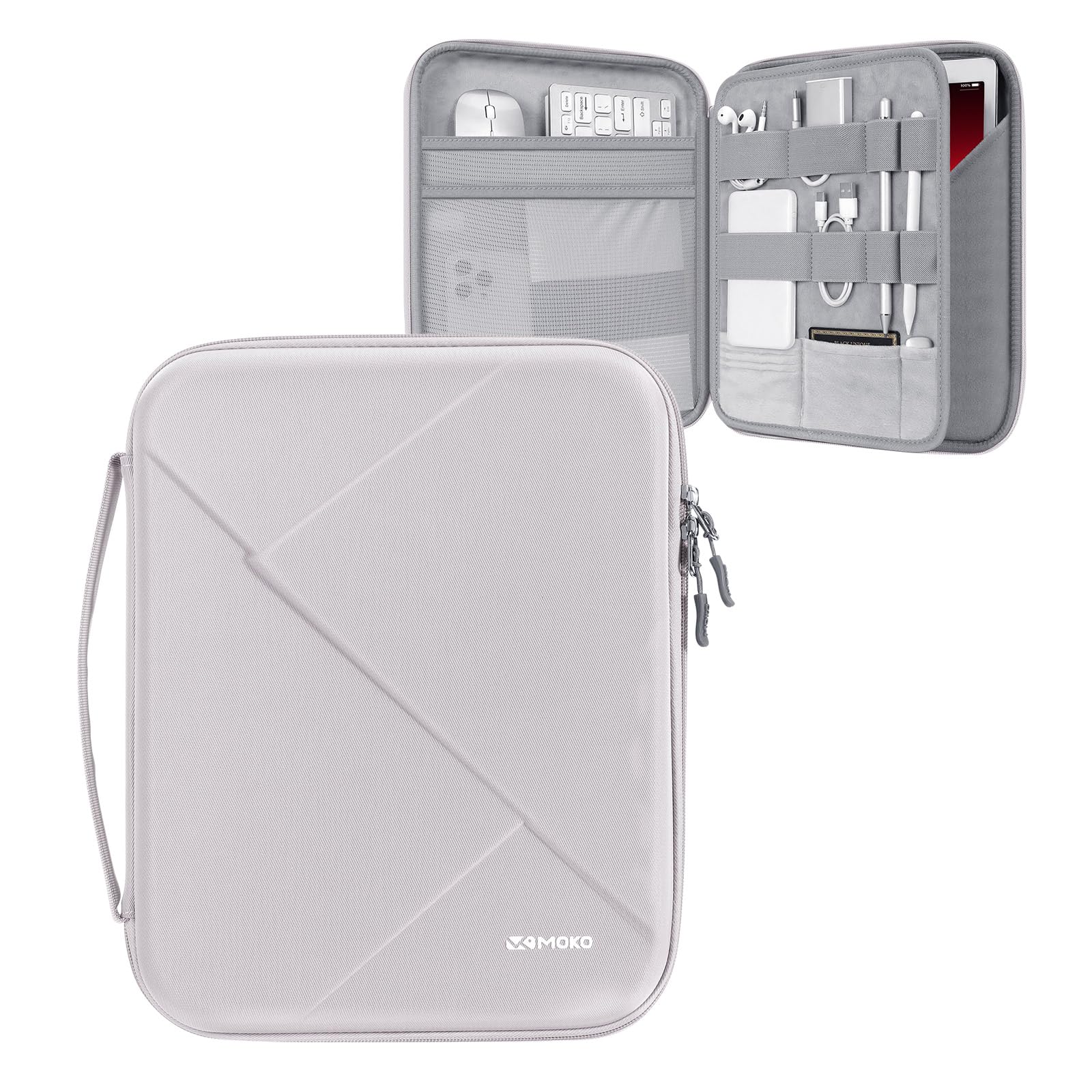 MoKo 13 inch Tablet Sleeve Bag for 13 inch iPad Pro M5/Air M3 2025, iPad Pro 13 M4/Air M2, Pro 12.9, Galaxy Tab S8+/S9+ 12.4, Hard Shell EVA iPad Bag