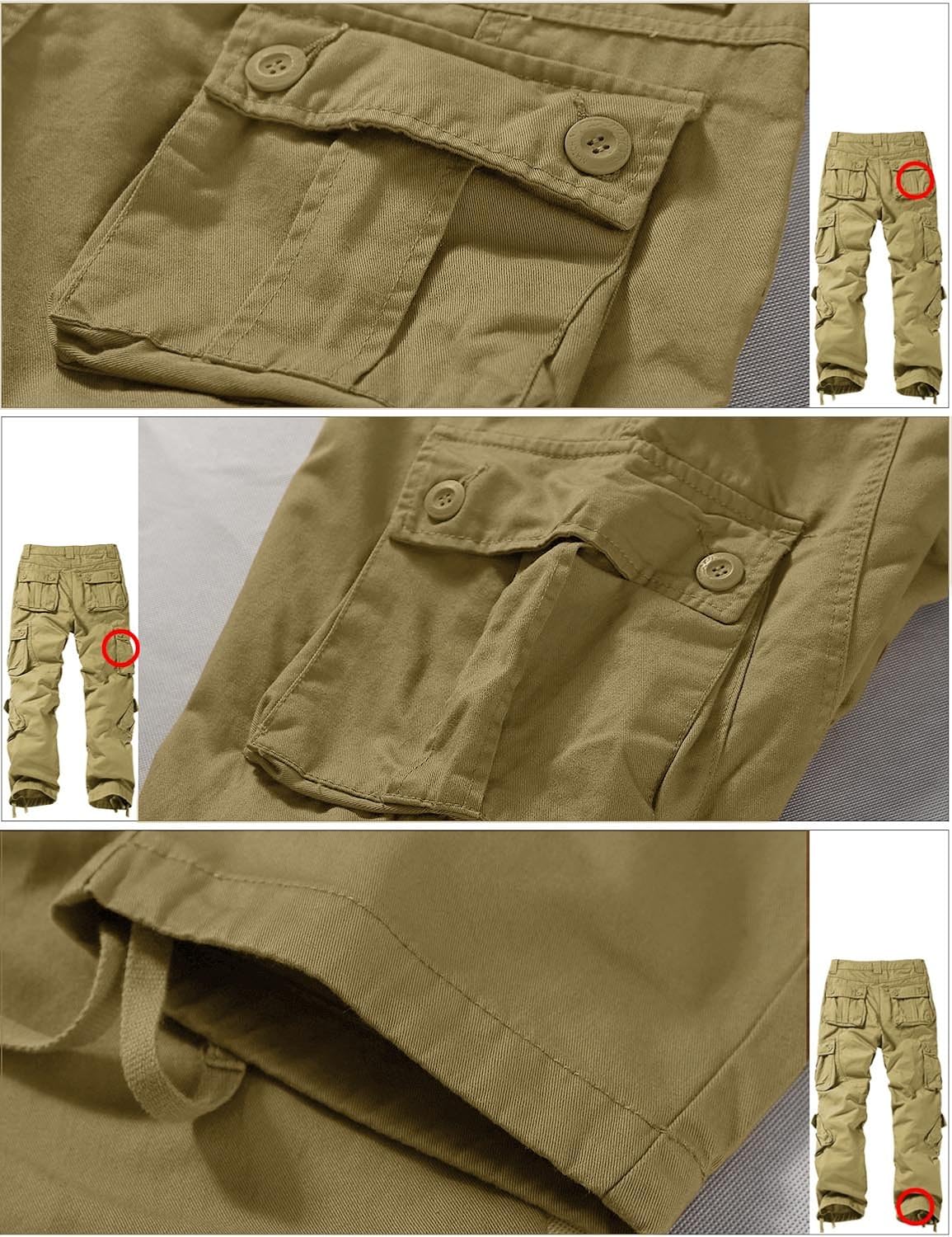Match Men's Wild Cargo Pants 38 Khaki