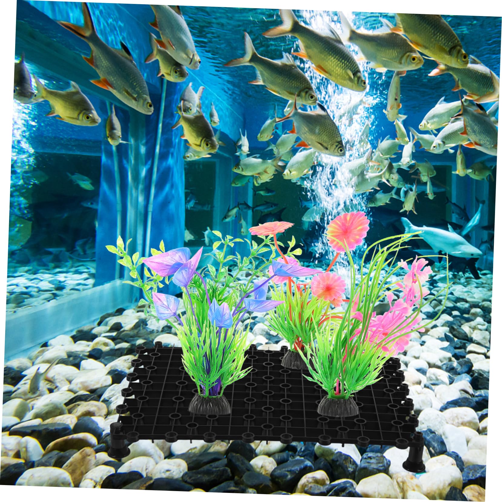 Aquarium Bodenfilterplatte Aus PVC Für Fischtanks Multifunktion Wasserdurchlässig Mit Nagelset