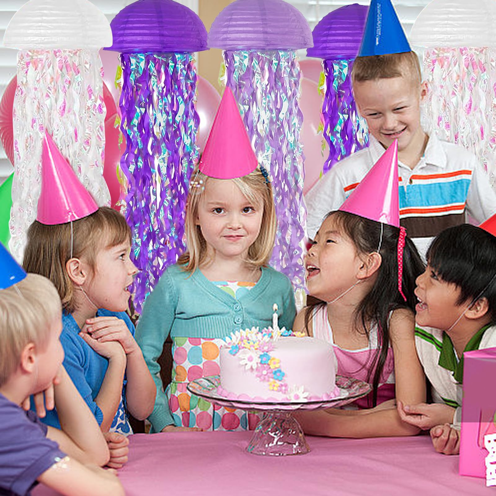 Papierlaterne Laterne Quallen Deko,6 Stück Mitgebsel Meerjungfrau Party Deko,Ozean Thema Party Lieferungen für Kinder Thema Party Taufe Geburtstag Zimmerdeko,Findet Nemo Deko