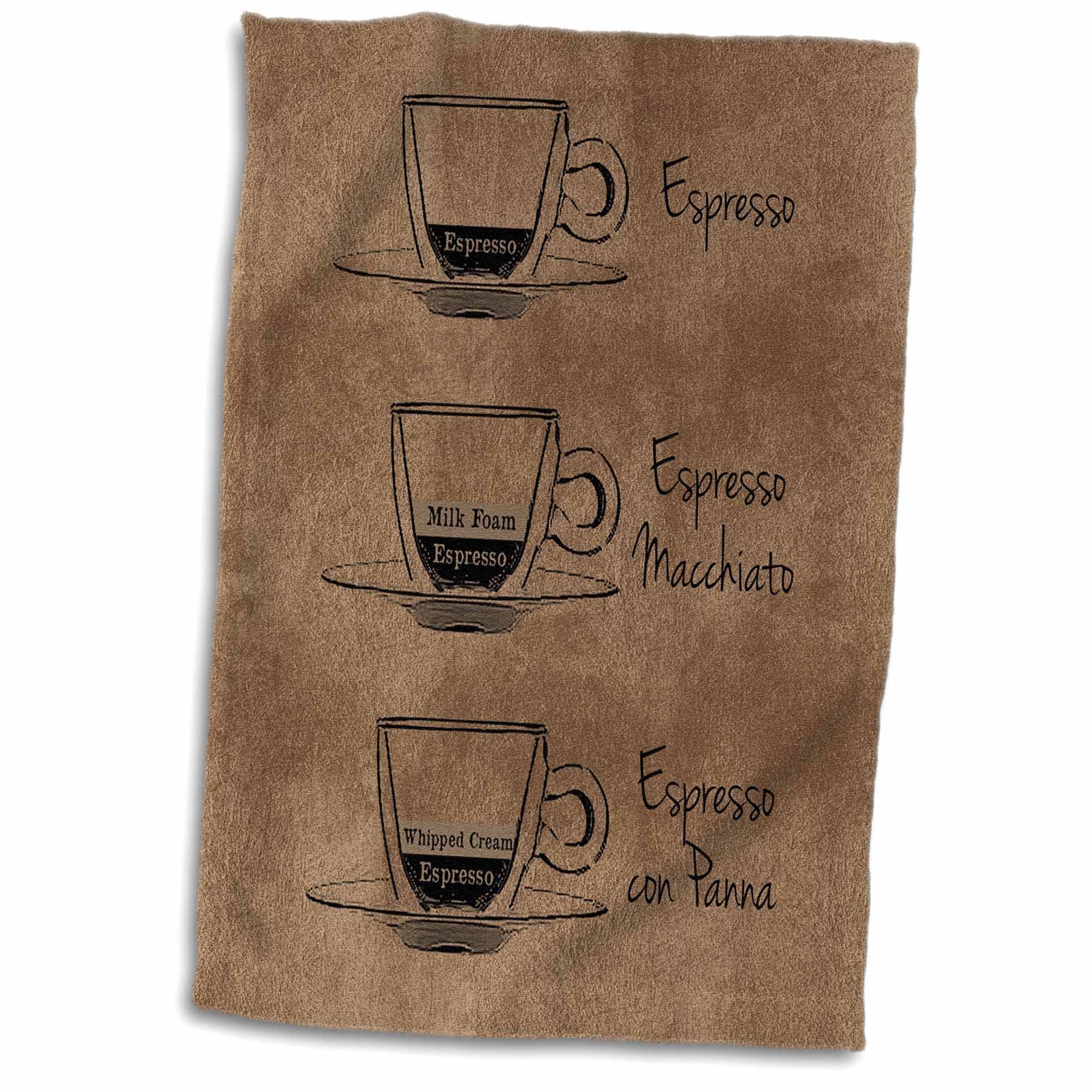 3dRose PS Creations - Espresso Chic Coffee Art - Towels (twl-162285-1)