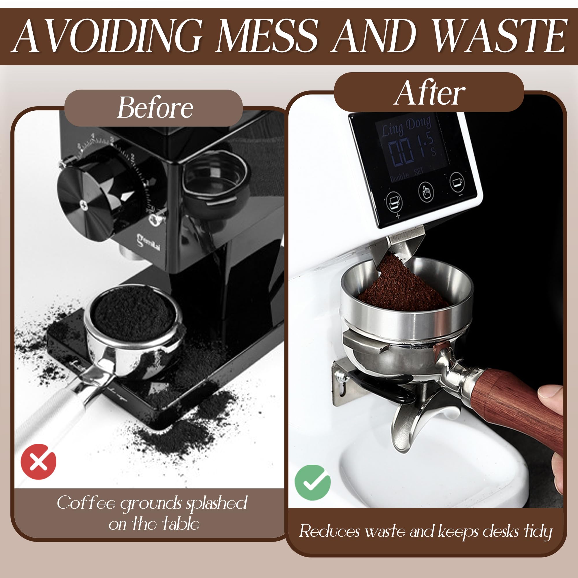 Anello Dosatore Caffè Imbuto Magnetico Per 51mm 54mm 58mm Portafiltro