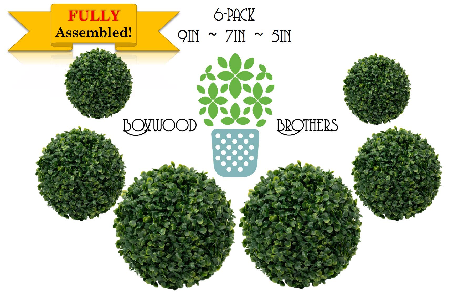 3rd Street Inn Boxwood Topiary Ball Assortment 15 11 7
