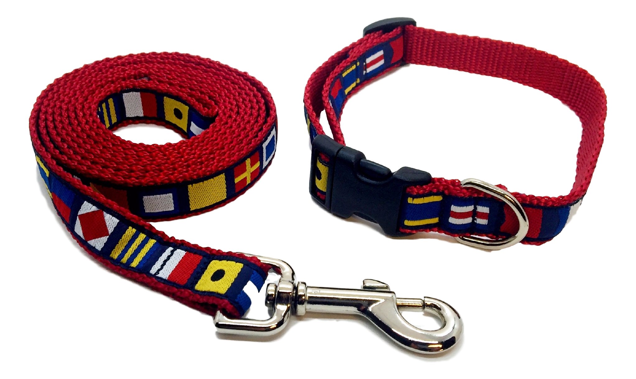 Buy Preston Nautical Code Flag Dog Collar and Leash Set Multi Color