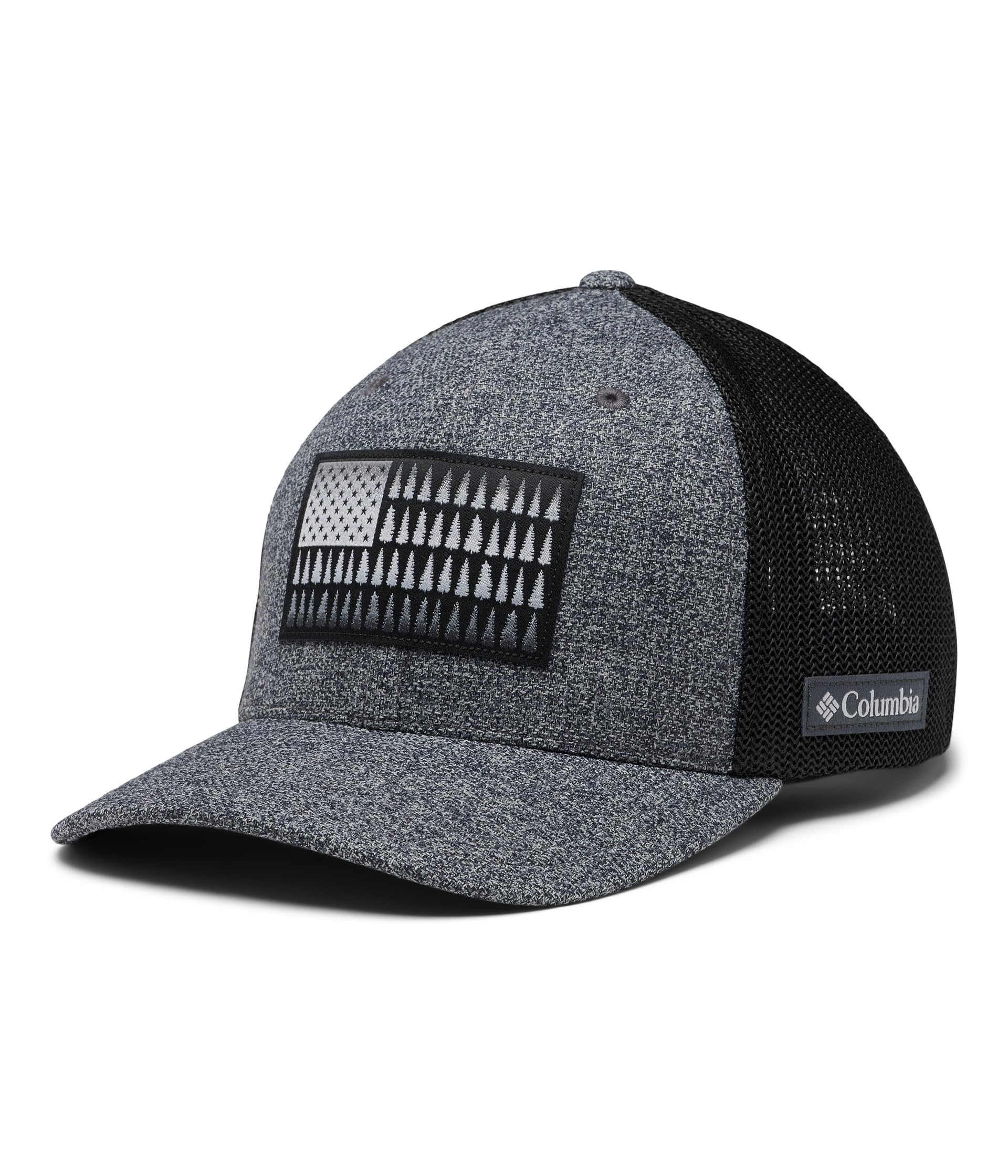 Columbia Czapka z daszkiem uniseks, motyw drzewa, flaga, z siateczki, niska, Grill Heather, rozm. L/XL