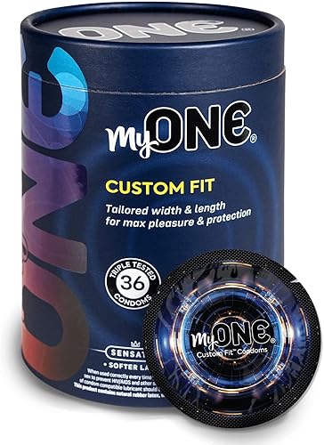 MyOne - Preservativos de tamaño ajustado de ajuste personalizado, ancho y longitud a medida, máximo placer, látex más suave triple probado,