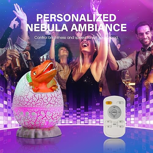 Miniatura 7 de Proyector de huevo de dinosaurio y galaxia, proyector espacial de luz nocturna para dormitorio, proyector de nebulosa estrellada, decoración de