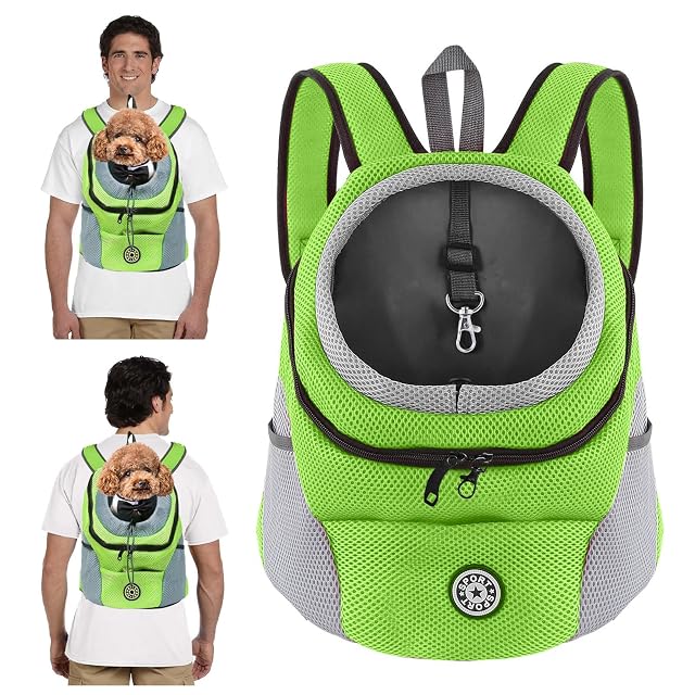 PETCUTE Mochila para Perros y Gatos,Transpirable,Mochila Transportadora para Perros con Correa…