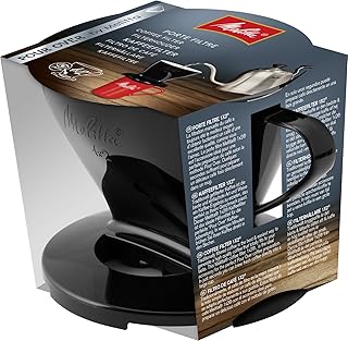 Melitta Porte-filtre, Pour Filtre à Café 1x2, Compatible avec 1 Verseuse ou 2 Tasses, Plastique, Pour Over, Noir