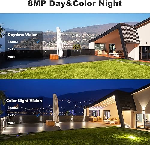 Miniatura 4 de GENBOLT DC & PoE Cámara de seguridad WiFi 4K al aire libre, reflector de 8MP cámara IP de vigilancia doméstica CCTV con noche de color, seguimiento