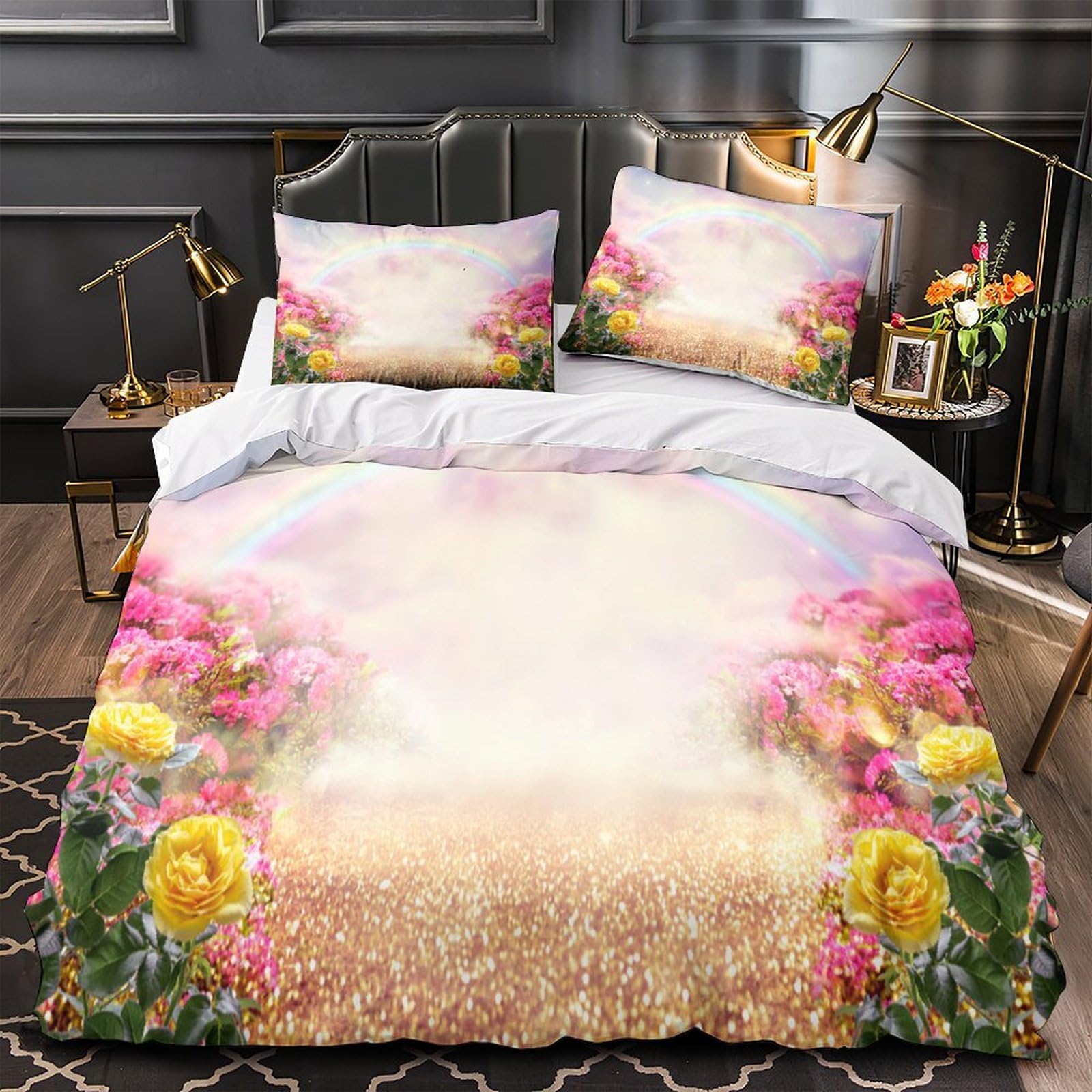 Linge de lit oiseau arc-en-ciel pour chambre d'enfant une déco colorée et cocooning en King