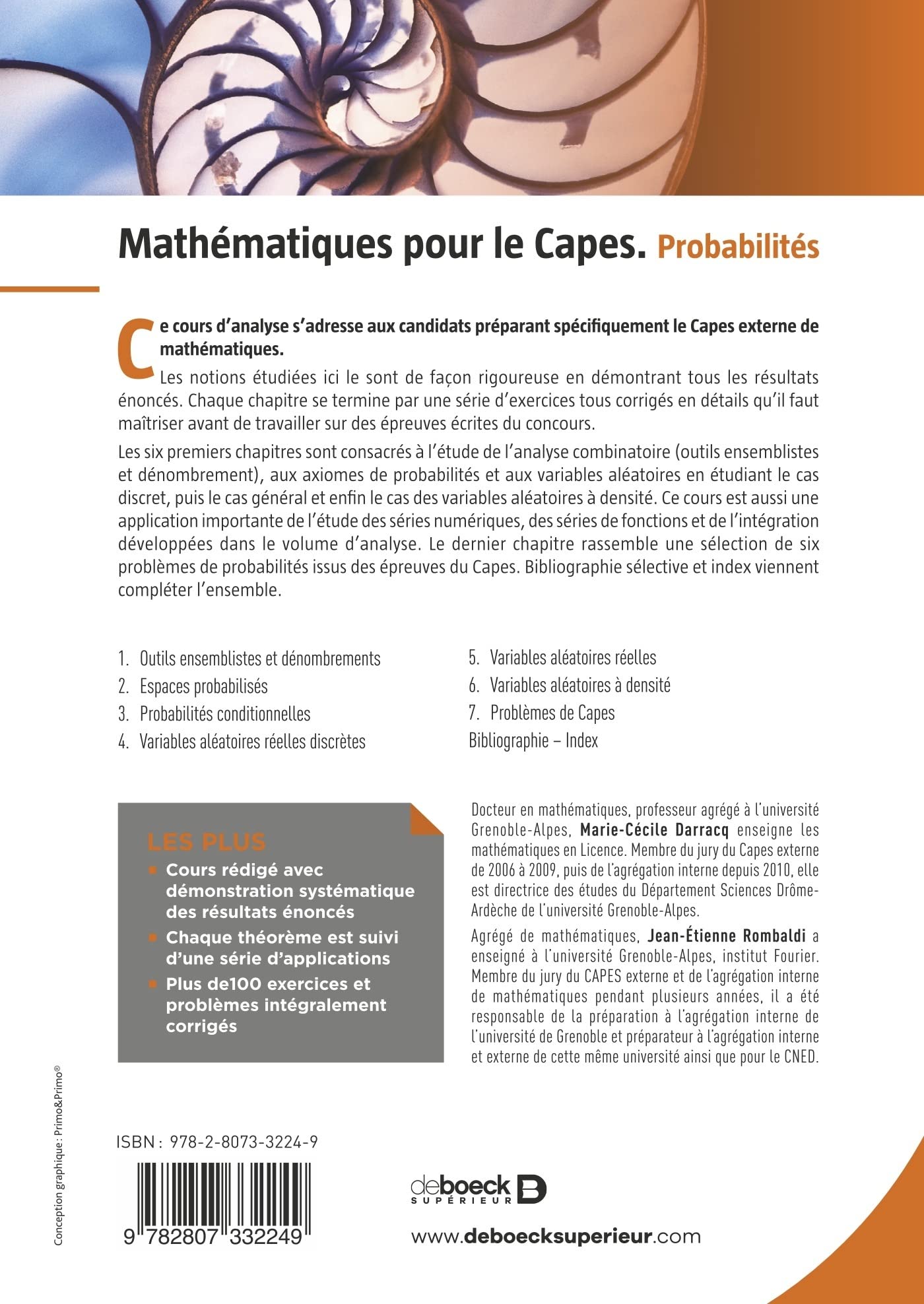 Mathématiques pour le Capes. Probabilités: Cours complet avec 200 exercices et problèmes corrigés