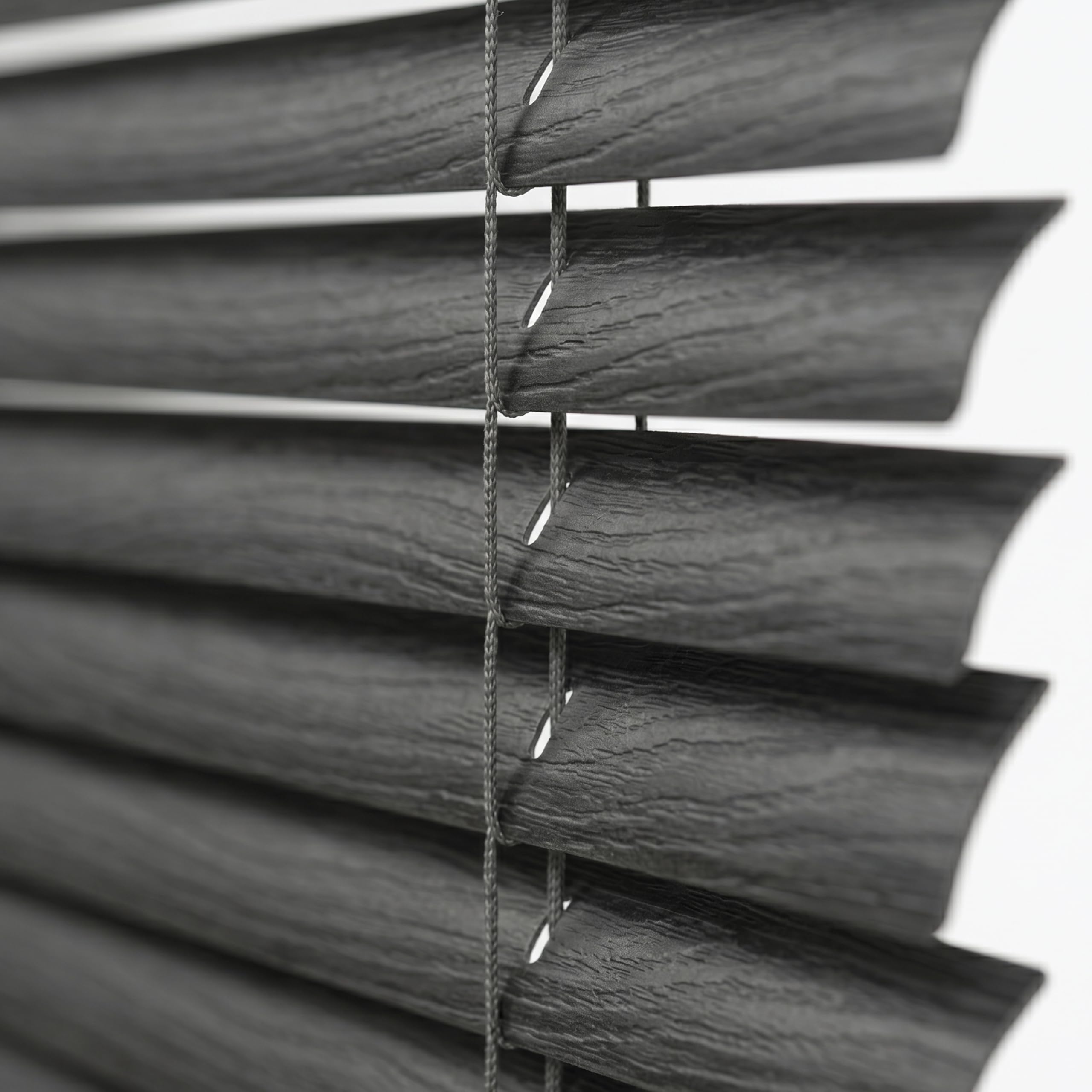 Funky Gadgets PVC Venetian Blinds 25mm Embossed Slats Window Blinds Easy Fit PVC Shutters Trimmable Child Safe Fittings Blinds for Home Office Kitchen Blind (Steel Embossed Charcoal, 170W x 150H cm)