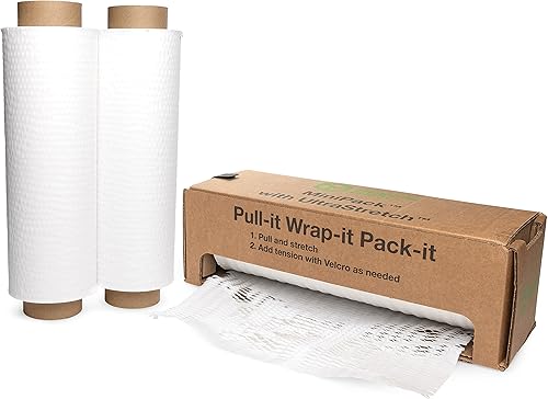 Miniatura 8 de IDL Packaging Juego de papel de embalaje de panal, marrón, rollo de papel kraft HexcelWrap de 15 pulgadas x 1400 pies en caja autodispensada + 1
