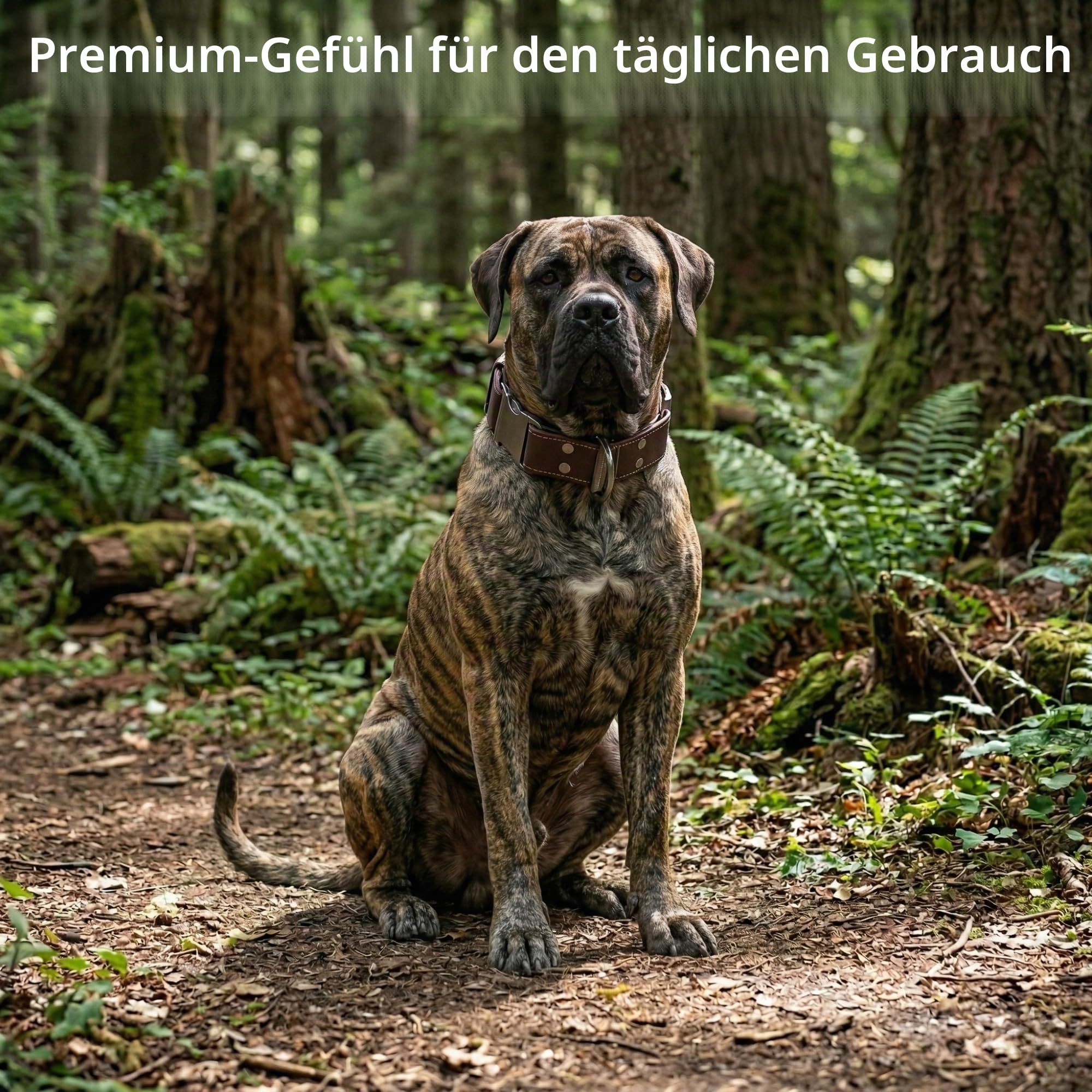 ADITYNA Hundehalsband aus Leder mit Metallschnalle, strapazierfähig, verstellbar für große und extra große Hunde, Spaziergänge und Training (Braun, passend für Halsumfang von 48,3–76,2 cm)