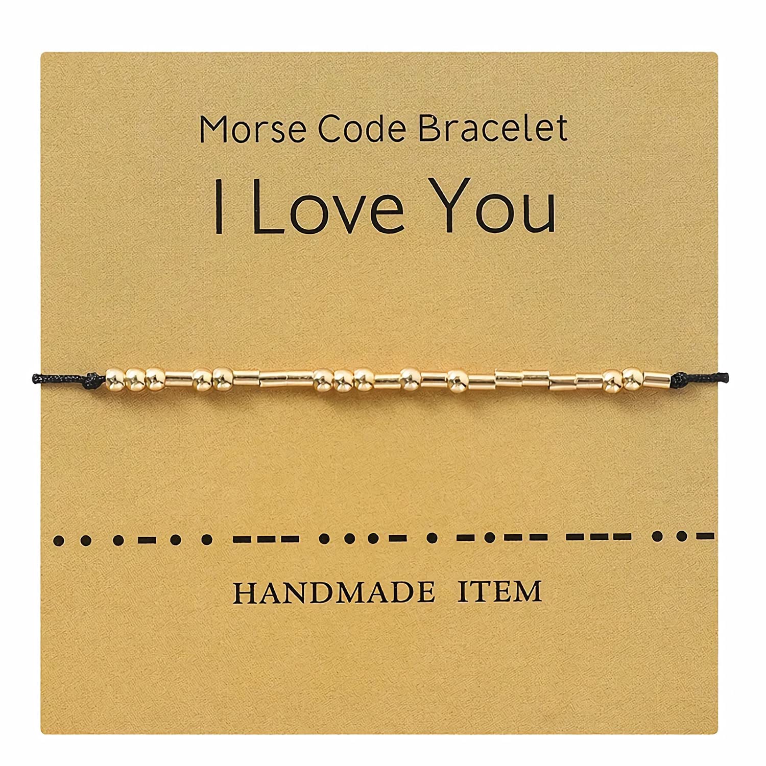 YNAAIAA I Love You Morse Code Bracelets for Couples Matching Bracelets String Beads Bracelets For Women Gifts E