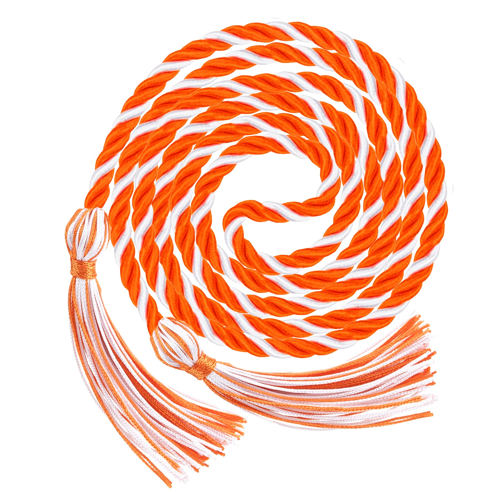 Graduation Cords, Orange White Graduation Honor Cords, Honor Cords, 2026 Graduation Tassel Honor Cords, 67" Long Braided Cords for Graduation Decorations Bachelor Gown for Master Doctoral