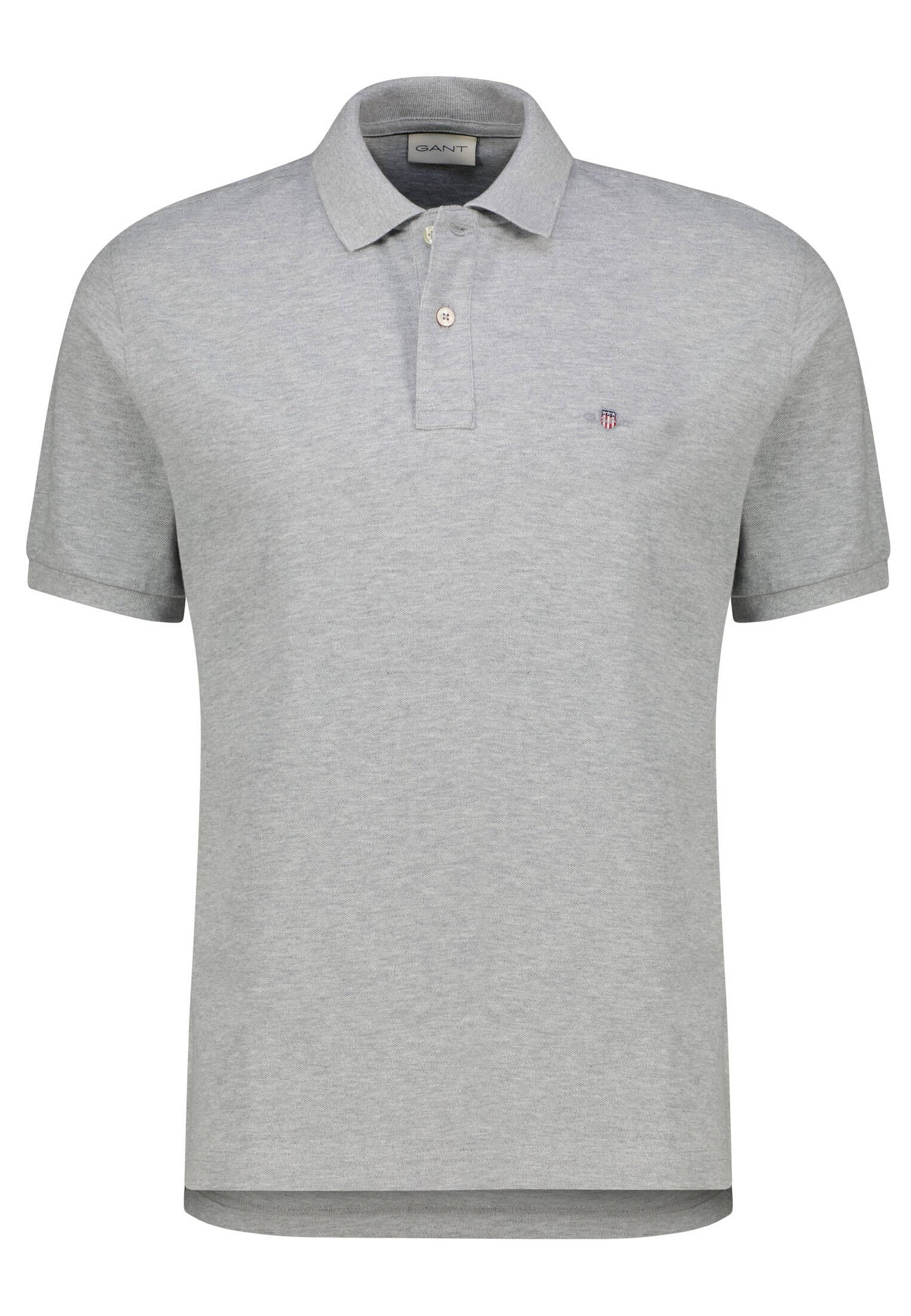 GANT REG EMB Archive Shield Polo Shirt, Grey Melange, 4XL