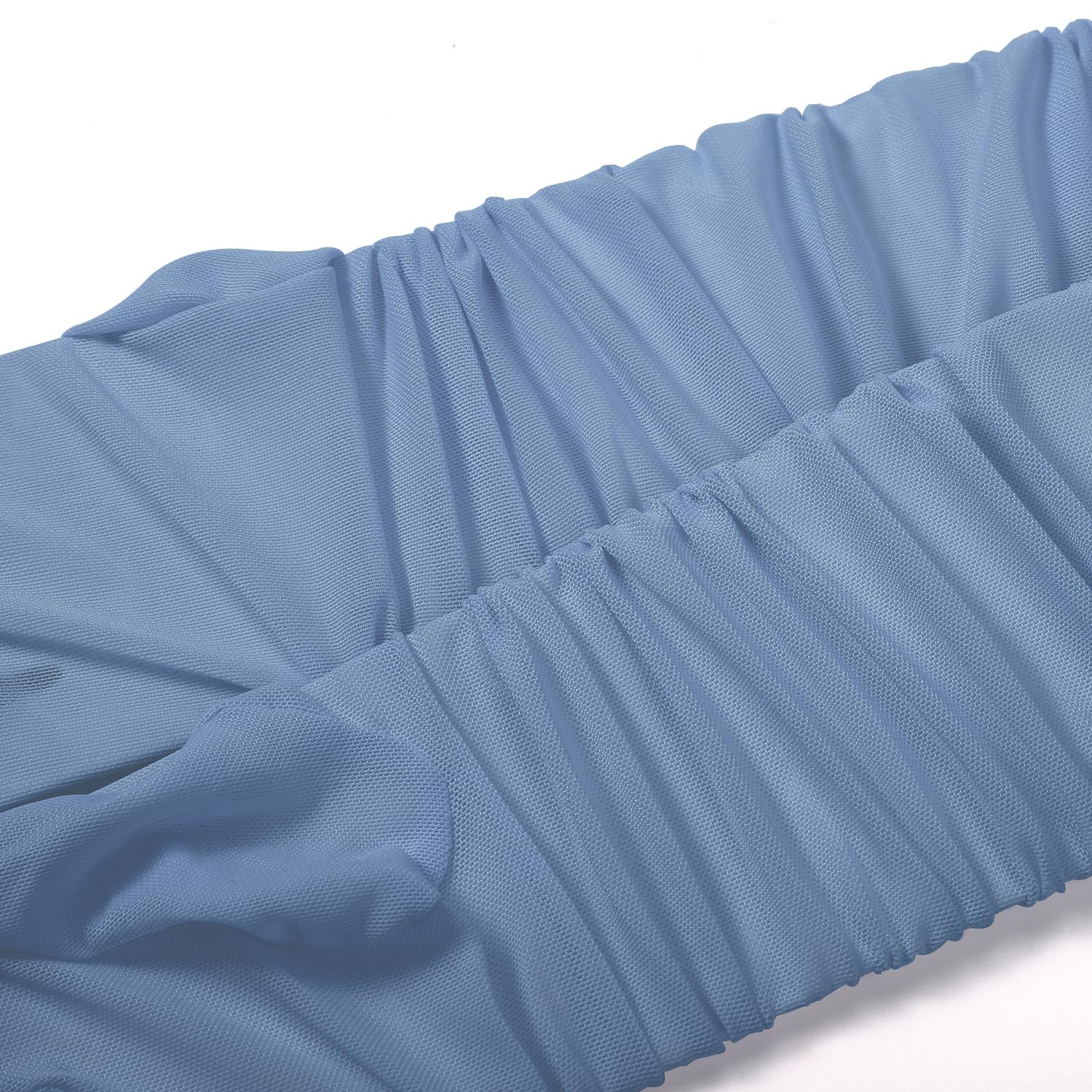 Guantes Largos, Guantes Sexis con Pliegues Elásticos Guantes Transparentes de Tul Guantes de Los Años 20 para Fiesta de Disfraces de Halloween de Navidad de Ópera (Azul Claro)