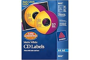 Avery CD/DVD Paper Labels for Inkjet Printers