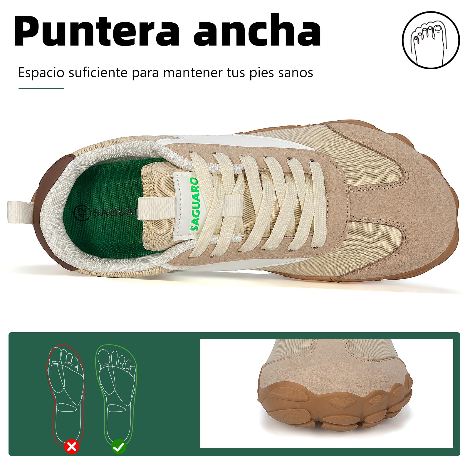 SAGUARO Zapatillas Barefoot Unisex Sneakers Descalzos Ligera Transpirable Antideslizante