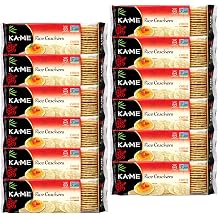 KA-ME Gluten-Free Cheese Rice Crackers 3.5 oz Pack of 12, Authentic Asian Ingredients and Flavors, Certified Gluten Free Crackers, No Artificial Flavors/Colors, Non GMO Snacks, Served with Asian Salmon, Cream Cheese, Egg & Tuna Salad, Asian Guacamole, Hummus & Many More