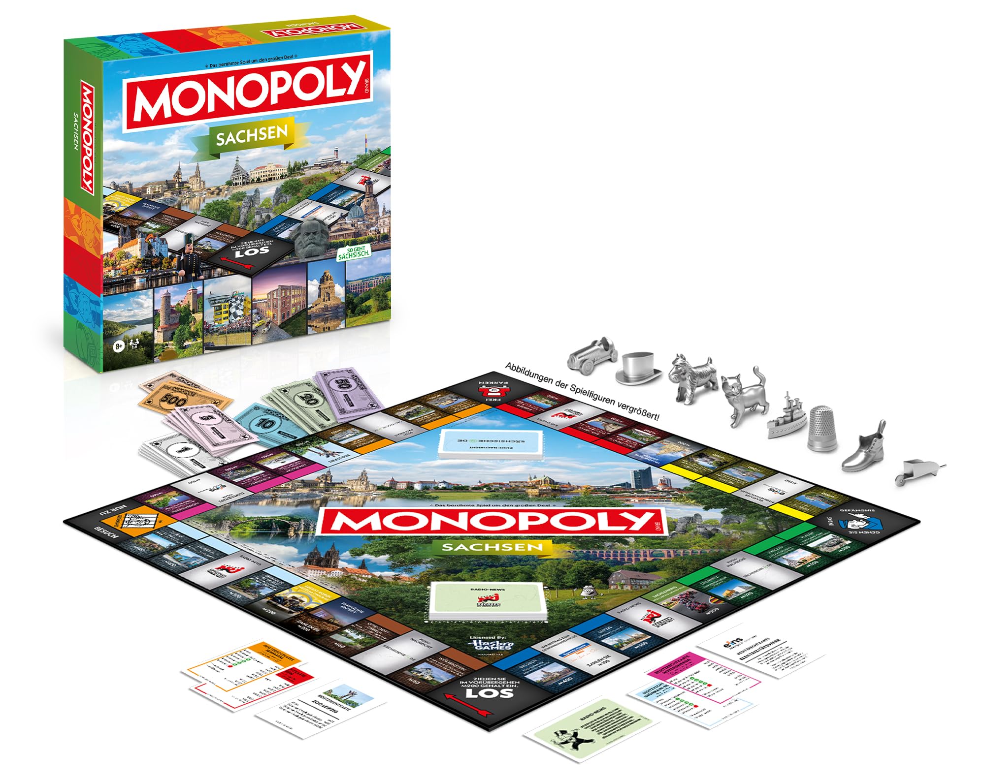 Monopoly Sachsen – Offizielle Regional-Edition von Winning Moves | Brettspiel mit Orten & Highlights aus dem Freistaat | Familienspiel ab 8 Jahren | Geschenkidee & Souvenir
