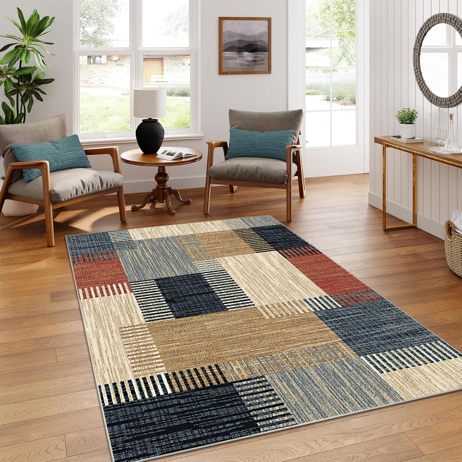 AIBUOE Modern Geometric Area Rugs 180x270cm(6×9ft) Vintage