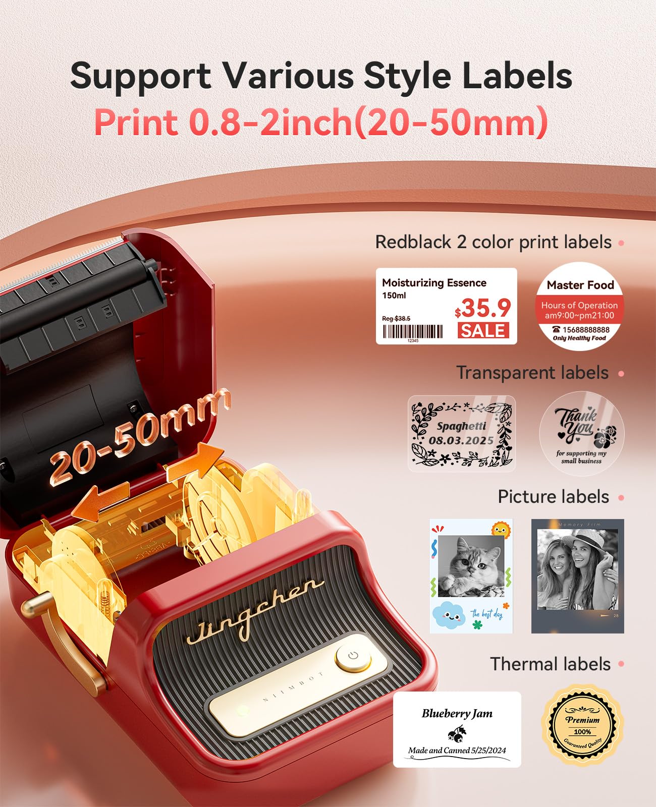 NIIMBOT Stampante per etichette B21 Pro, 300 dpi, etichettatrice autoadesiva, Bluetooth, etichettatrice per foto, per apprendimento, note di studio, stampa di immagini, scrapbooking, viola NIIMBOT Stampante per etichette B21 Pro, 300 dpi, etichettatrice autoadesiva, Bluetooth, etichettatrice per foto, per apprendimento, note di studio, stampa di immagini, scrapbooking, viola