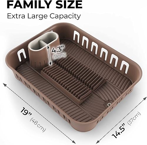 Miniatura 3 de Mueller - Escurridor de platos para encimera de cocina, escurridor de platos de fabricación europea con soporte para utensilios, estante de