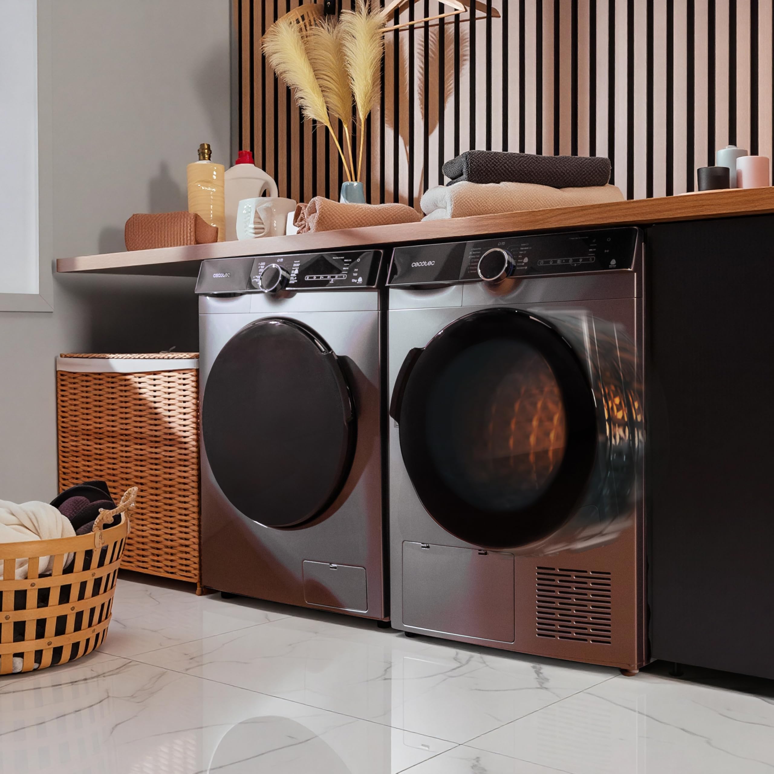 Cecotec Bolero Dresscode Dry 10505 Inverter Steel Trockner mit Wärmepumpe, 10 kg, Klasse A+++, 14 Programme, Funktionen wie UV Care, einfaches Bügeln, Woolmark-Zertifizierung, Edelstahl