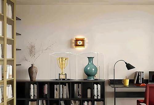 Miniatura 5 de Vitrina de acrílico transparente, vitrina de recuerdos, 13 pulgadas con base negra, vitrina transparente a prueba de polvo, figuras coleccionables,