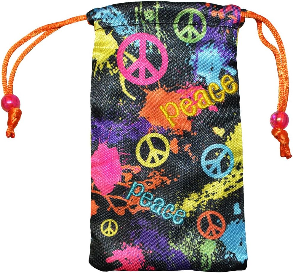 AmzerUniversal Drawstring Bag Case Cover Pouch for Mobile Phone, MP3 Players, iPod, Electronics and Accessories - Retail Packaging - Splatter Paint & Peace