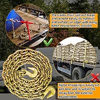 Vista 5 de Cadena de Sujeción de 10 Pies con Grado 80, Cadena de Elevación con Ganchos de Resorte Clevis de 1/2 Pulgada, Límite de Carga de Trabajo de 11300