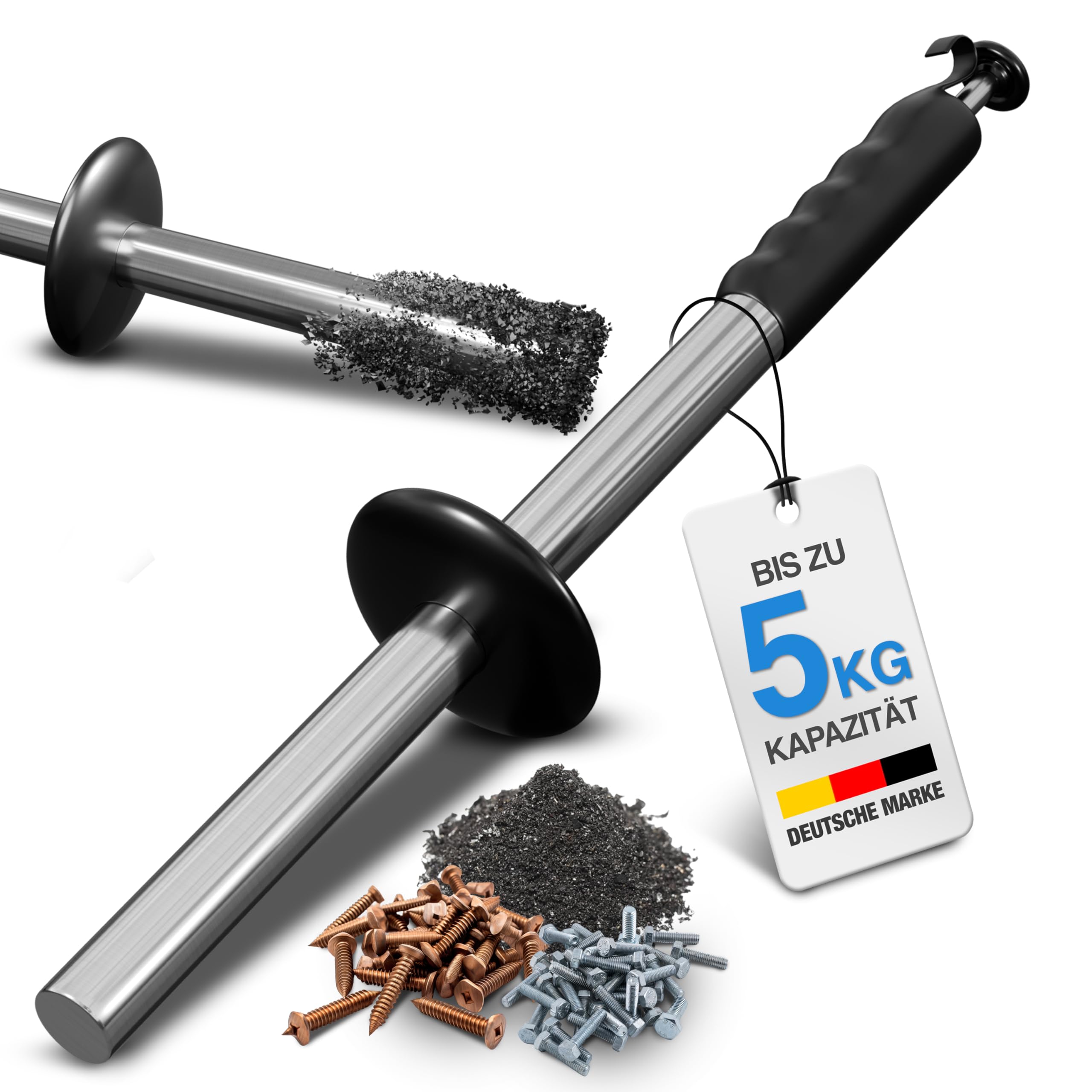 Barra magnetica NTG per trucioli, con capacità di 5 kg, lunghezza 385 mm Raccoglitore magnetico per trucioli Utensile di raccolta per trucioli metallici e trucioli di piallatura Per trucioli metallici