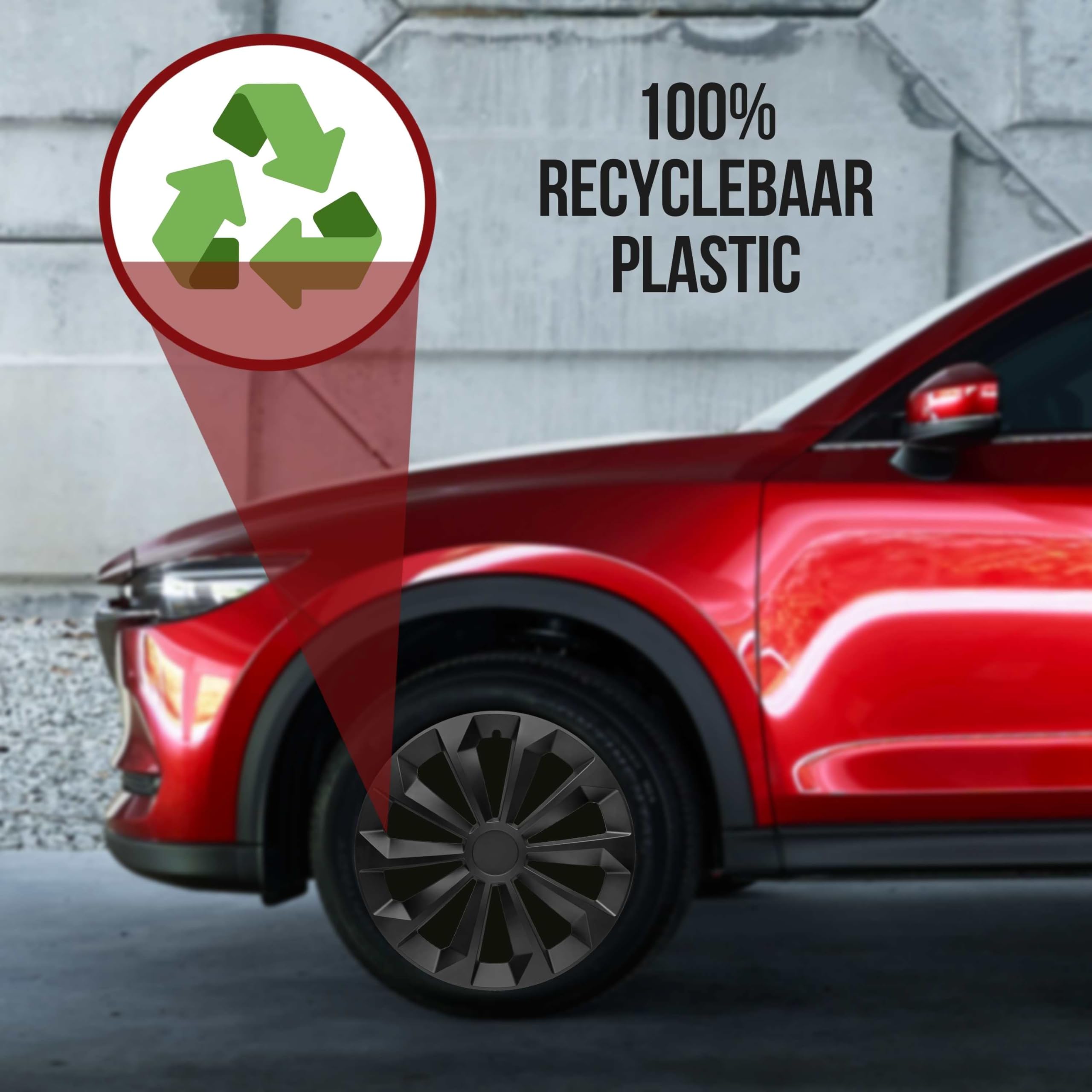 Albrecht 17 inch zwart wieldoppen voor stalen velgen - Sierwieldoppen Wind an hoogwaardig kunststof met gelaagde coating - Duurzame wieldoppen in originele Albrecht verpakking - Made in the EU