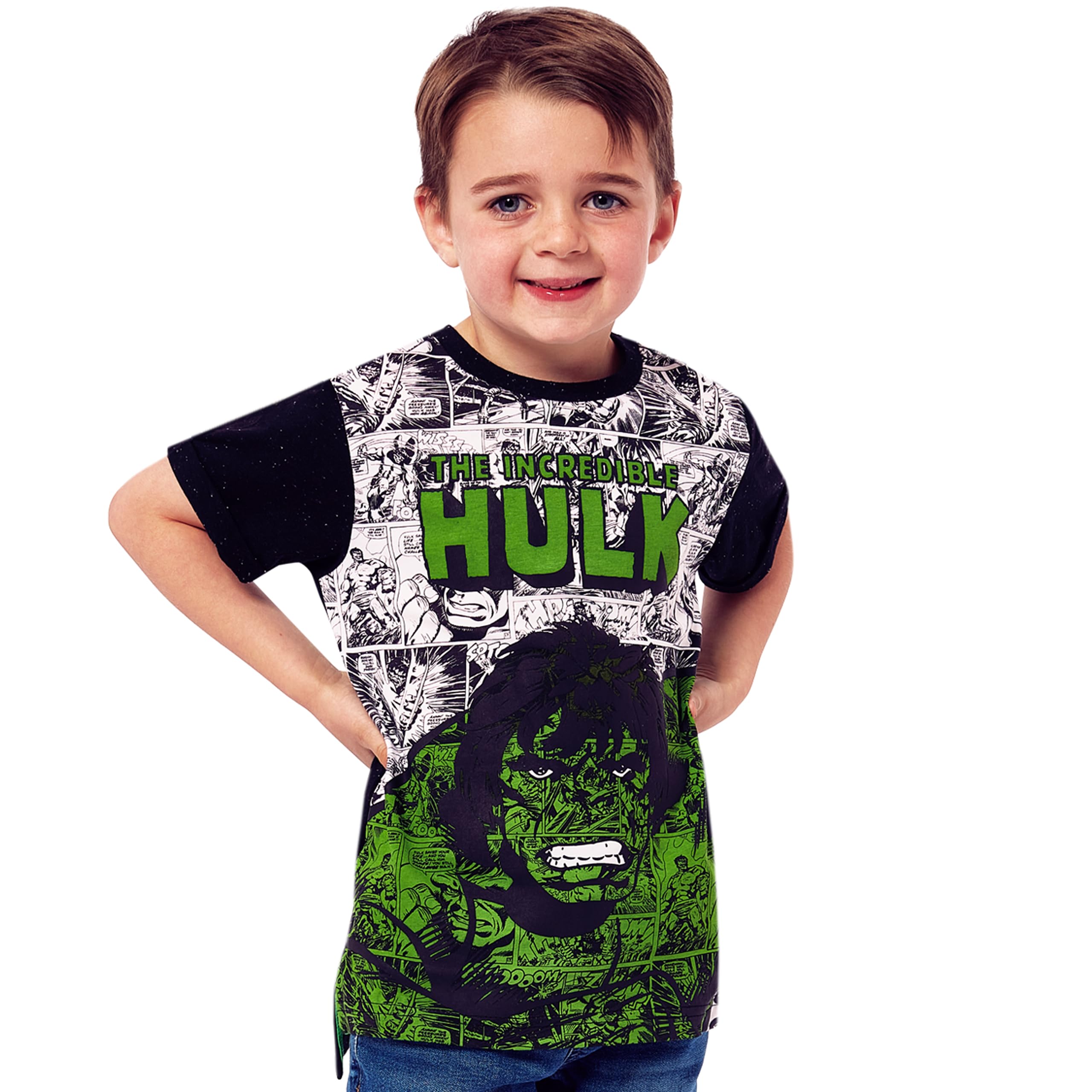 Marvel Camiseta Increíble Hulk Camiseta Niño | Superhéroe Camisetas Niño | Edades 2 a 12 Años