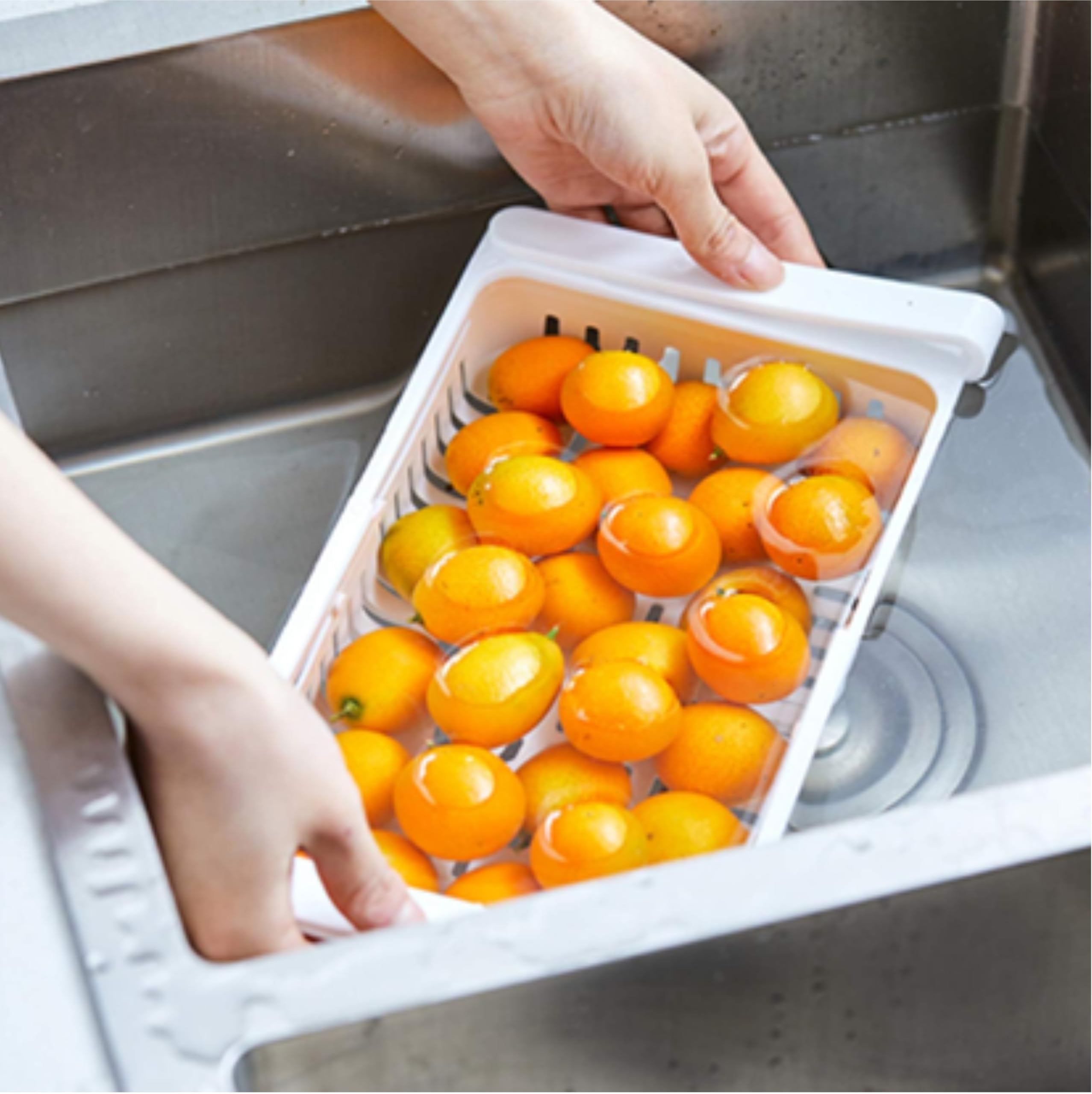 Pack 4 unid - Cesto colgante - Almacenamiento en neveras - Contenedores de almacenamiento - Organizador de nevera - Cestas colgantes para refrigerador - Organizador de alimentos Frescos.