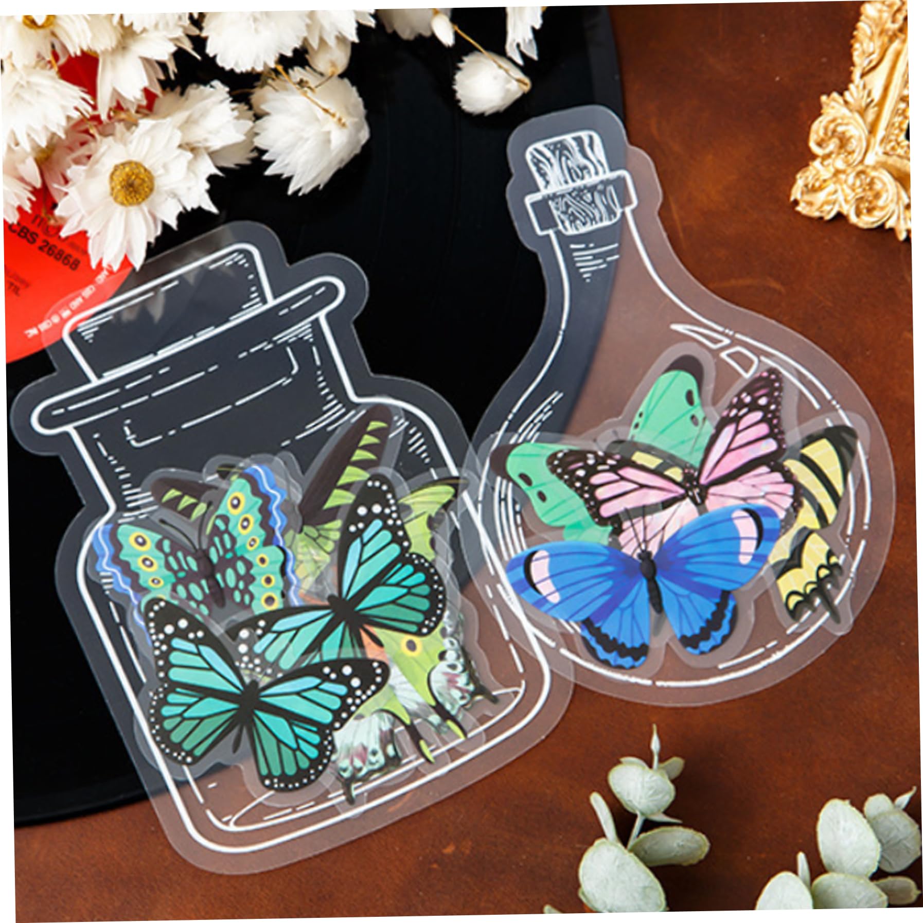 Amazon | ドライフラワー しおり セット 40個 透明 押し花 しおり