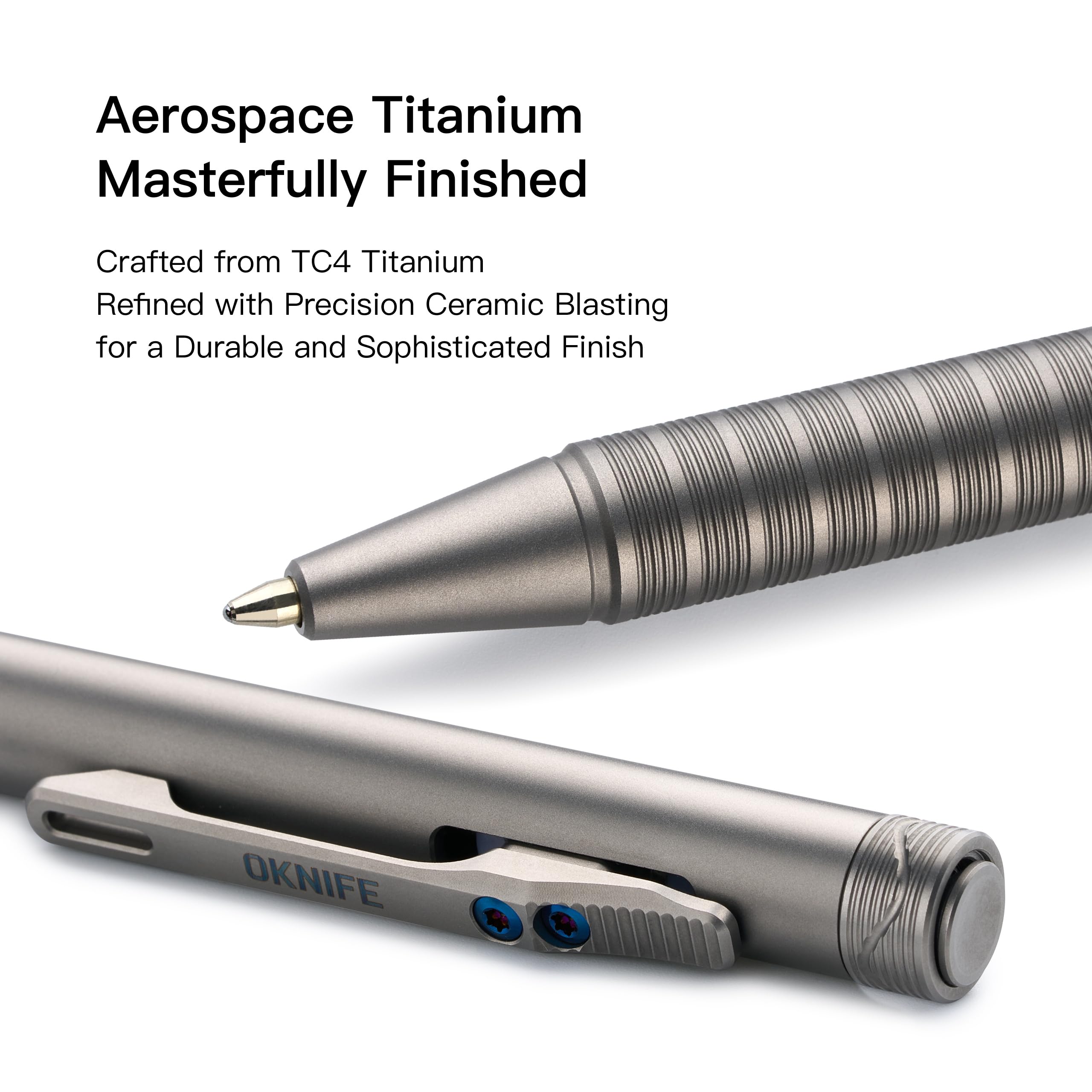 OKNIFE B1 チタン製 EDC ボールペン＆O-Refill 2点セット Amazon.co.jp: OKNIFE B1 Ti チタンペン 2イン1クリップ付き ボルト