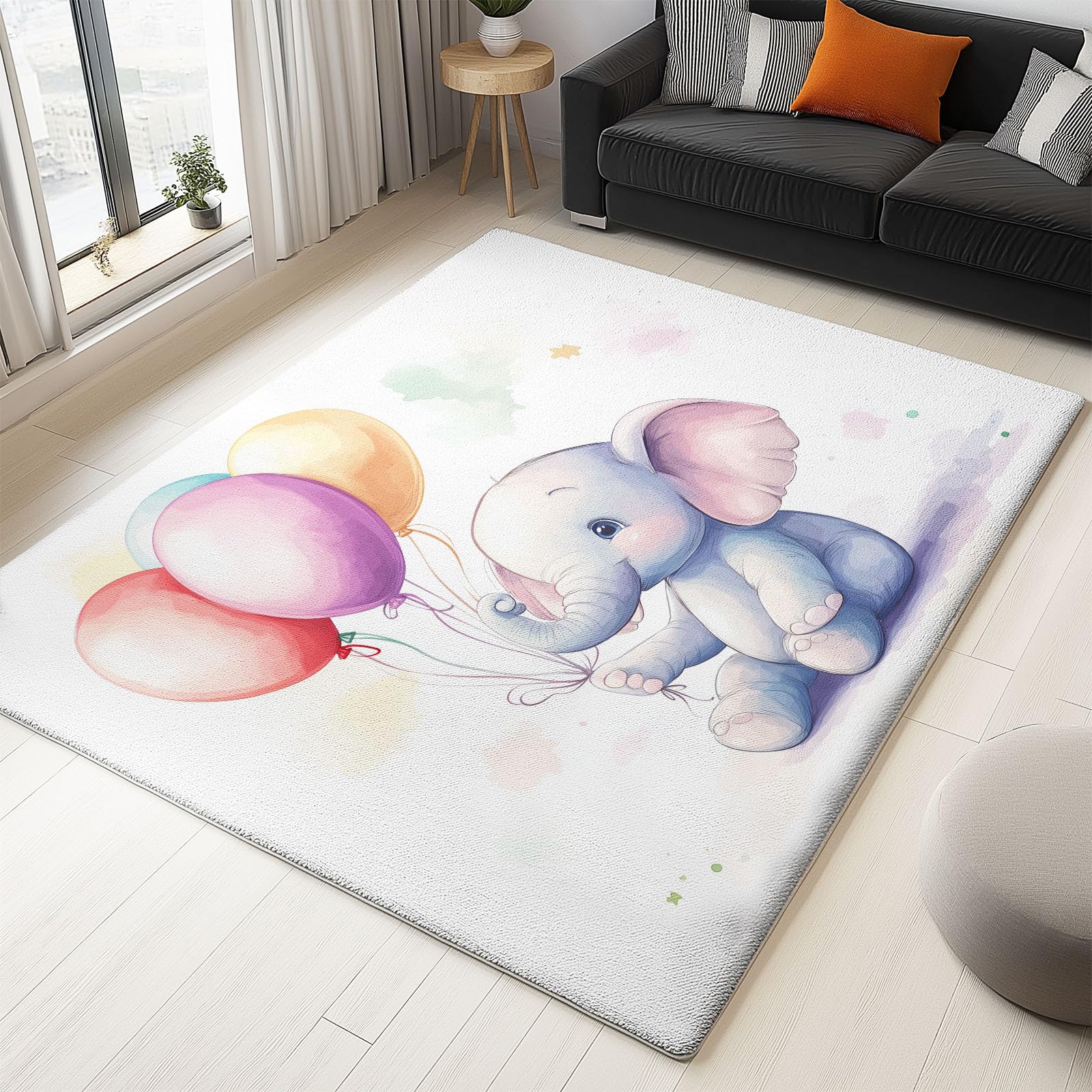 Tapis Salon Poils Courts Cartoon Minimaliste, 140 x 200 cm