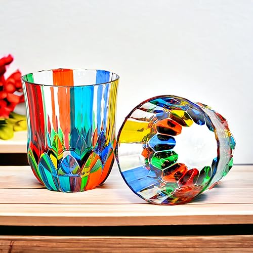 Miniatura 6 de Vasos de whisky de cristal italiano, juego de 2, muestra de color, vasos escoceses de primera calidad, cristalería antigua, vaso para whisky,