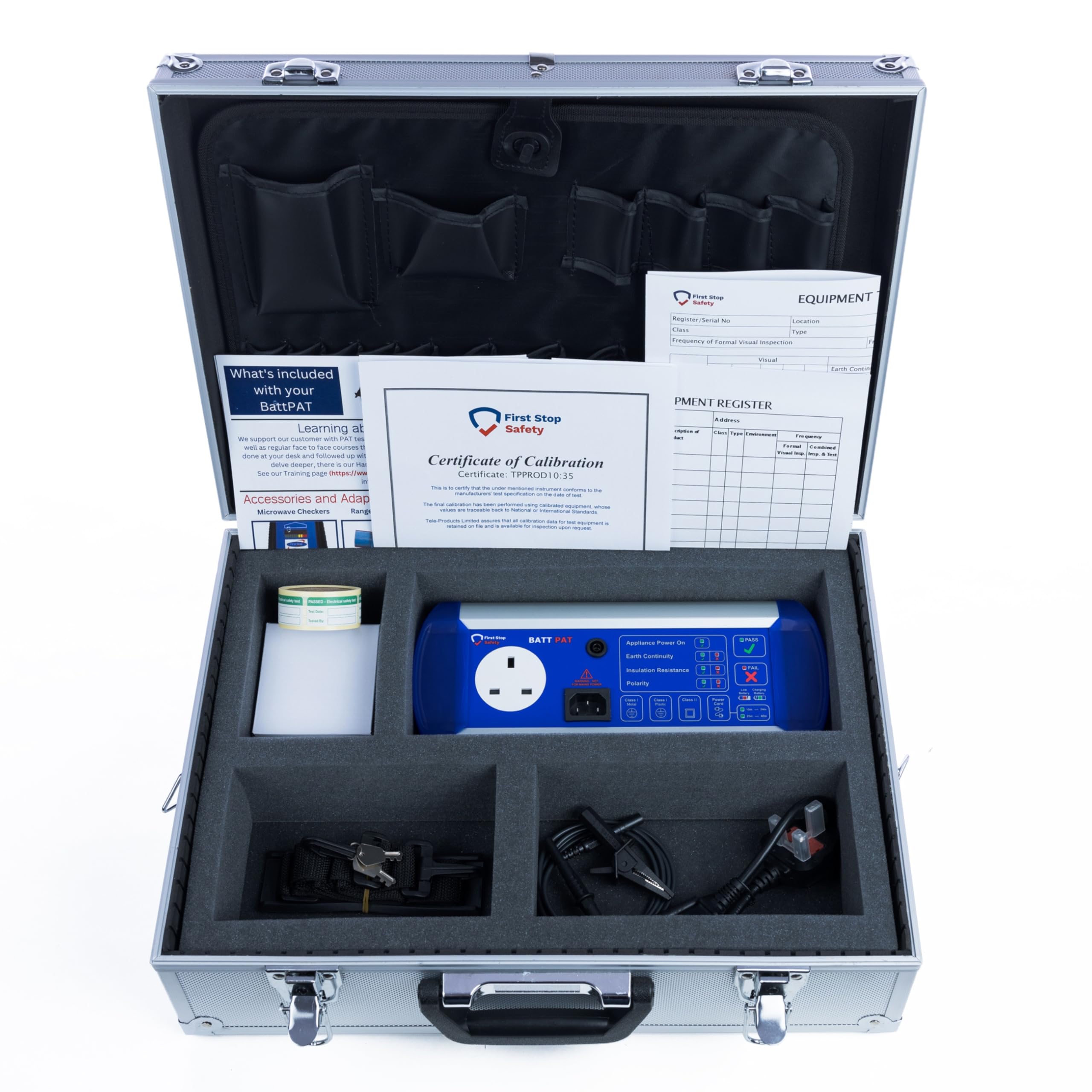 BattPAT PAT Tester Kit with Luxury Case & 500 Labels