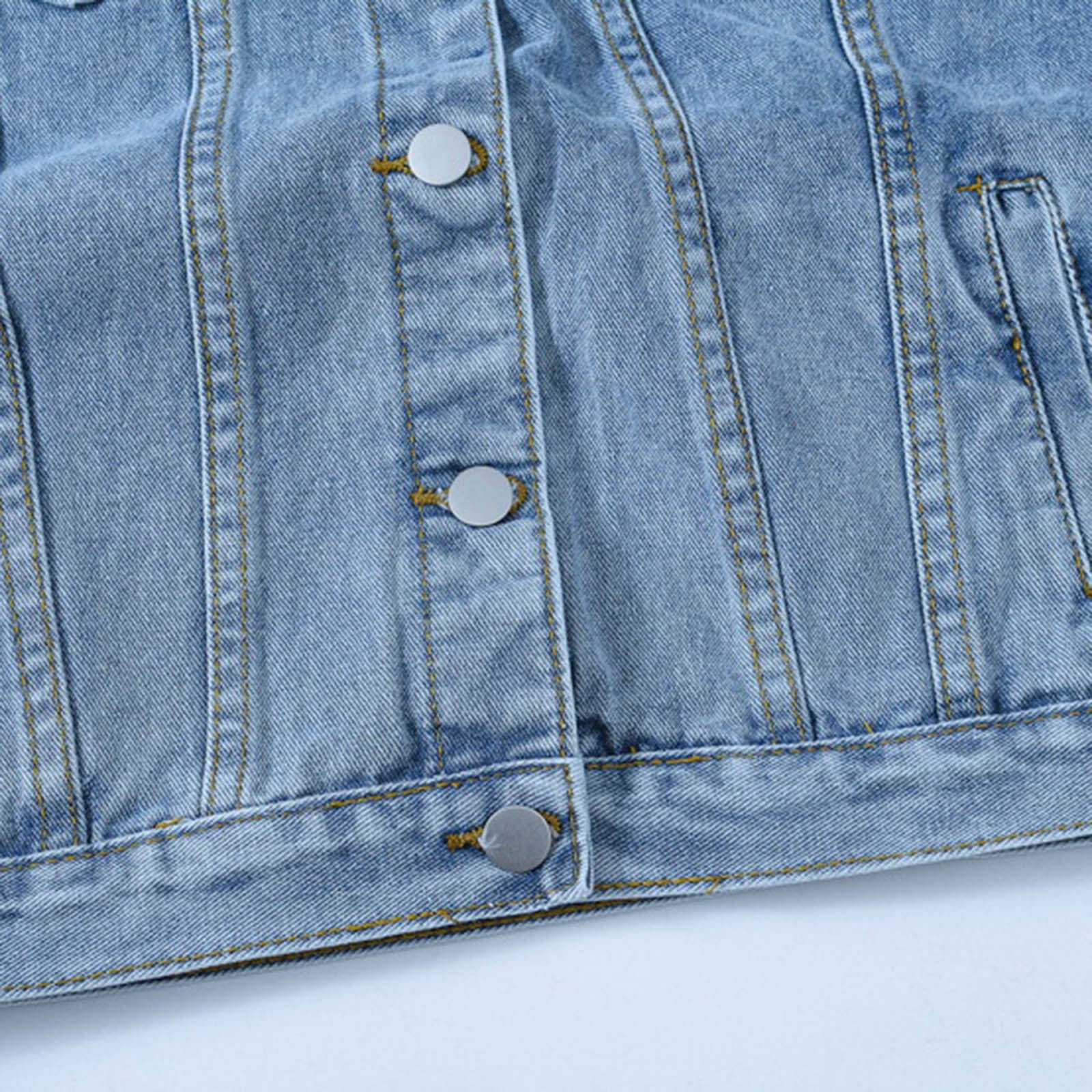 Chaquetas Vaqueras De Mujer, Abrigo Vaquero Mujer Básica Cazadora Vaquera Algodón con Botones Y Manga Larga Chaqueta De Mujer Top Cazadora Mujer Entretiempo Chaqueton Mujer para Otoño Y Entretiempo