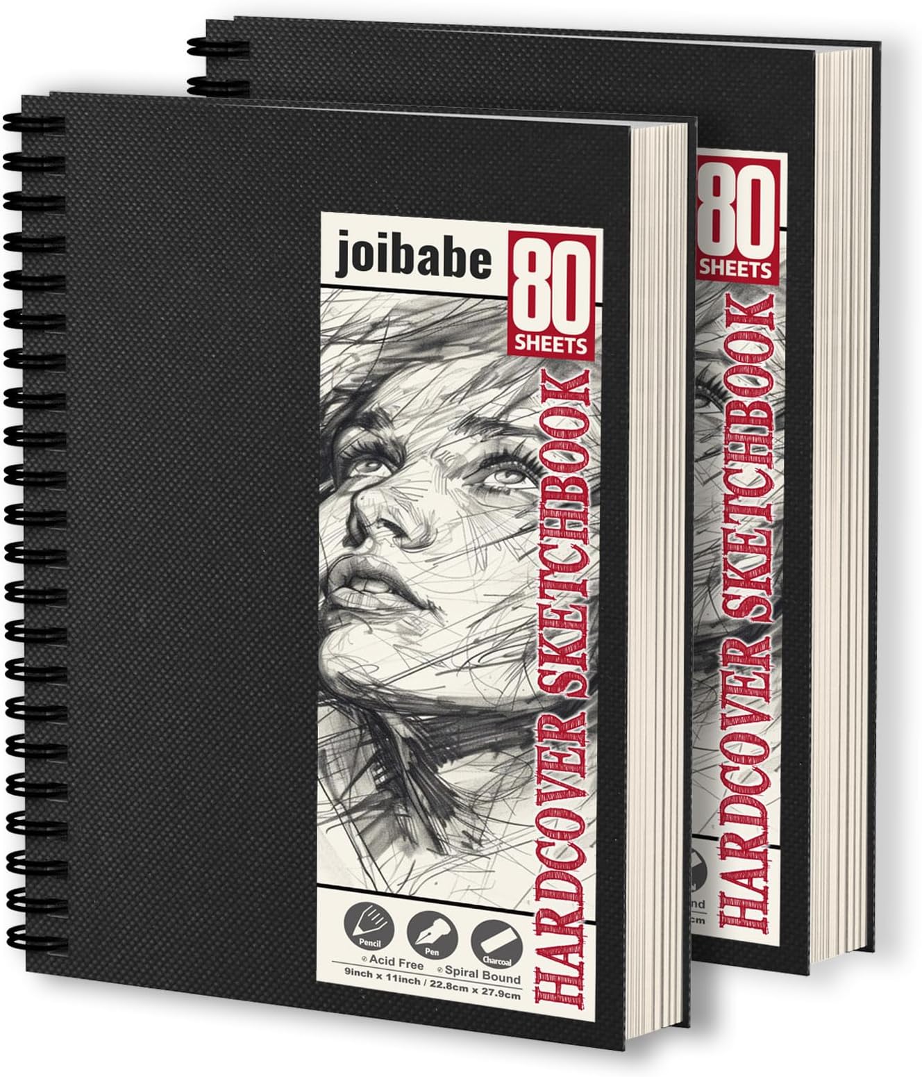 2A4 Sketch Books, Hardcover Spiral Bound 100gsm Drwaing pad,160 Sheets /320 Pages Sketch Pad,Natural White Drawing Paper, Professional Sketchbook for Kids & Adults & Artists