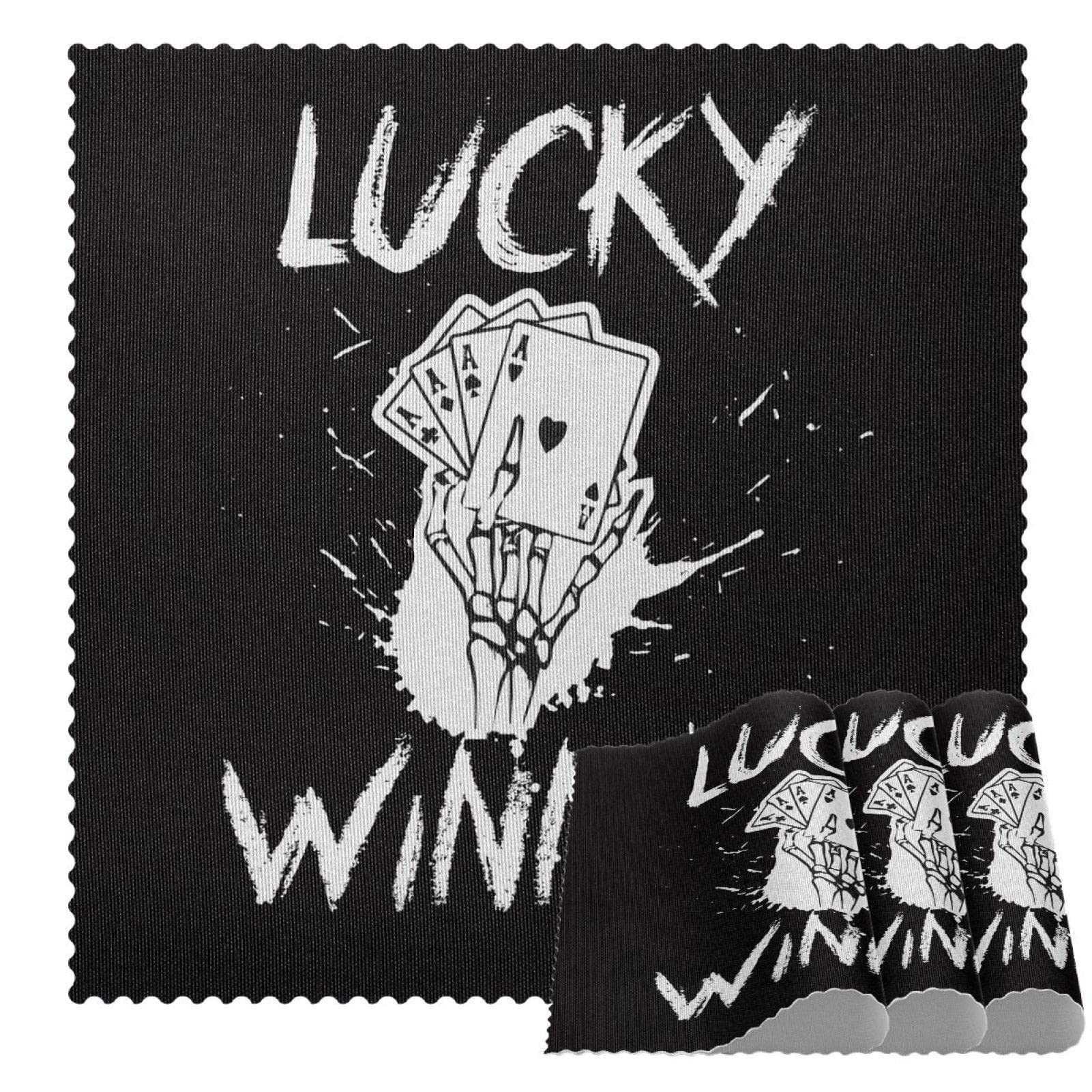 Sets de table squelette de poker antidérapants Lucky Winner 30x30 cm de salle à manger