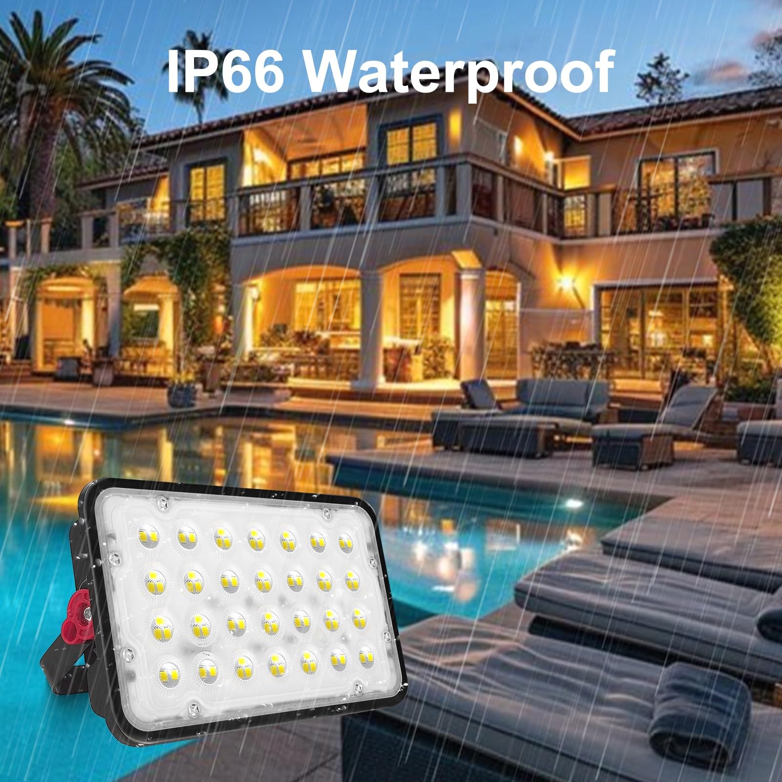 CREATESTAR Faretto Led da Esterno 50W 5000LM, Faretti Led Esterni 6500K luce bianca fredda, IP66 Impermeabile Faro Led Esterno per magazzino giardino garage campo sportivo cortile parcheggio