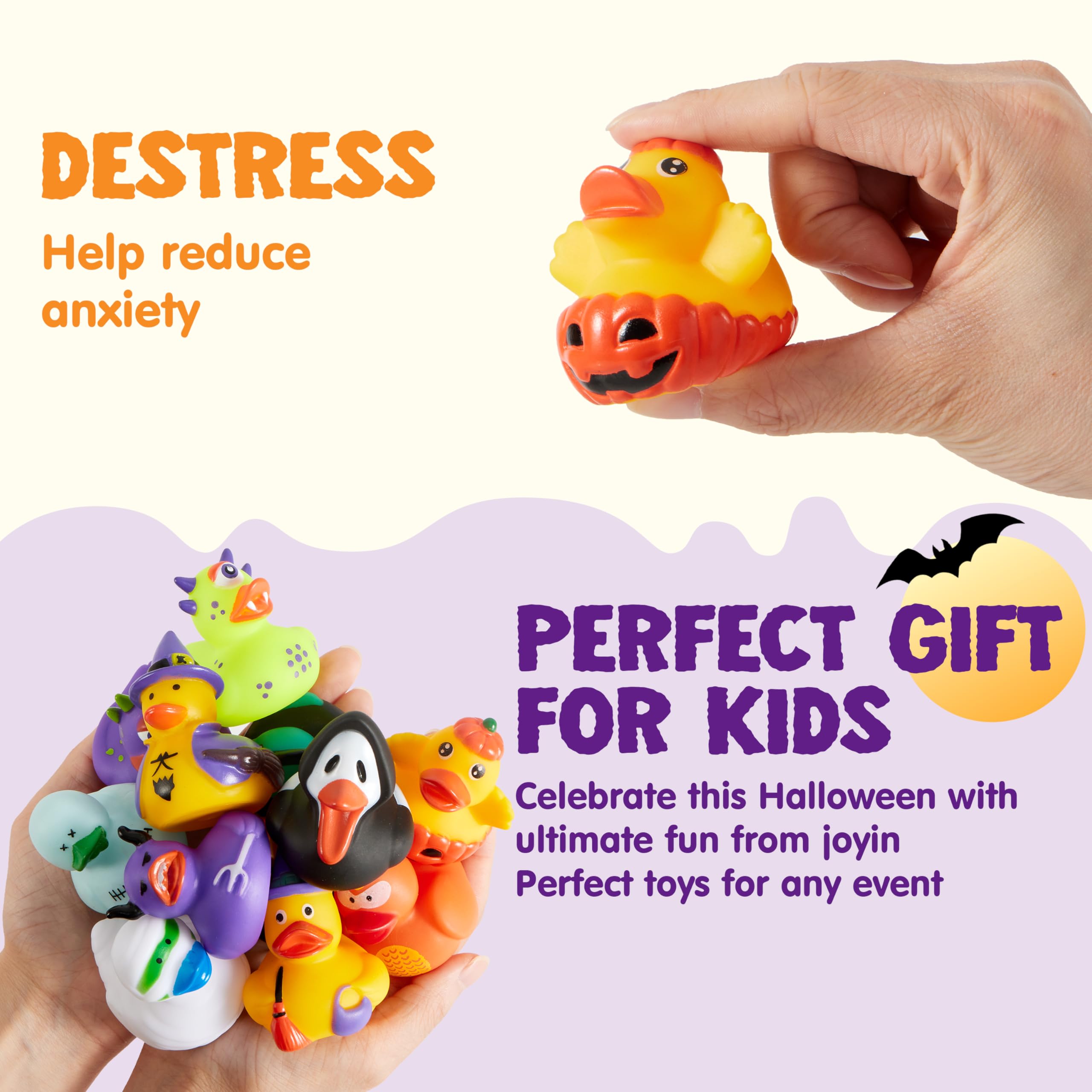 JOYIN 36 juguetes de baño de patos de goma para Halloween, para regalos de fiesta de Halloween, juguetes de baño para bebés, premios en el aula