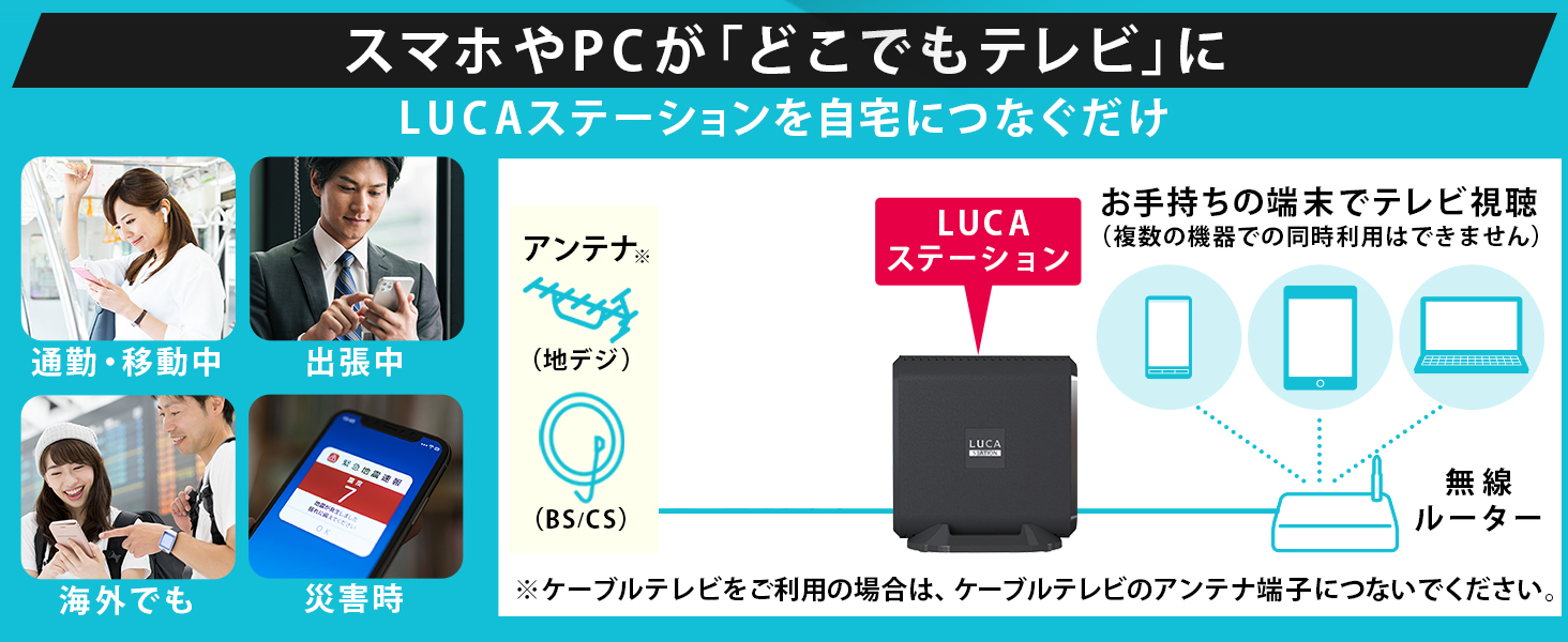 ワイヤレステレビチューナー地デジ/BS/CS 録画予約可能 LUCAステーション Amazon | アイリスオーヤマ ワイヤレス テレビ チューナー 地デジ/BS